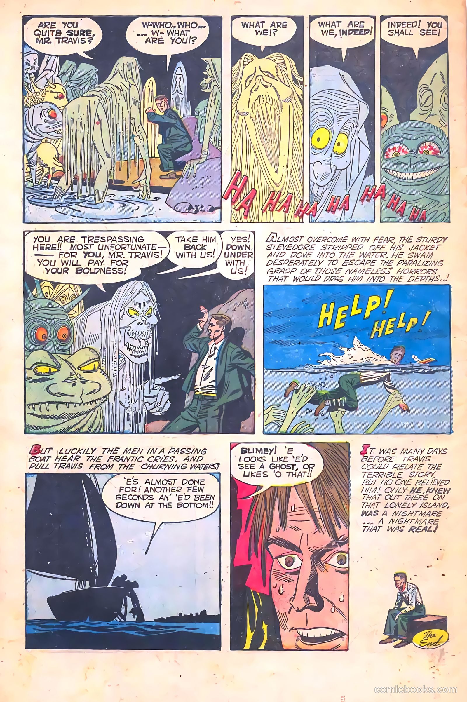 Adventures into Darkness #12 (1953) — page 34 of 36