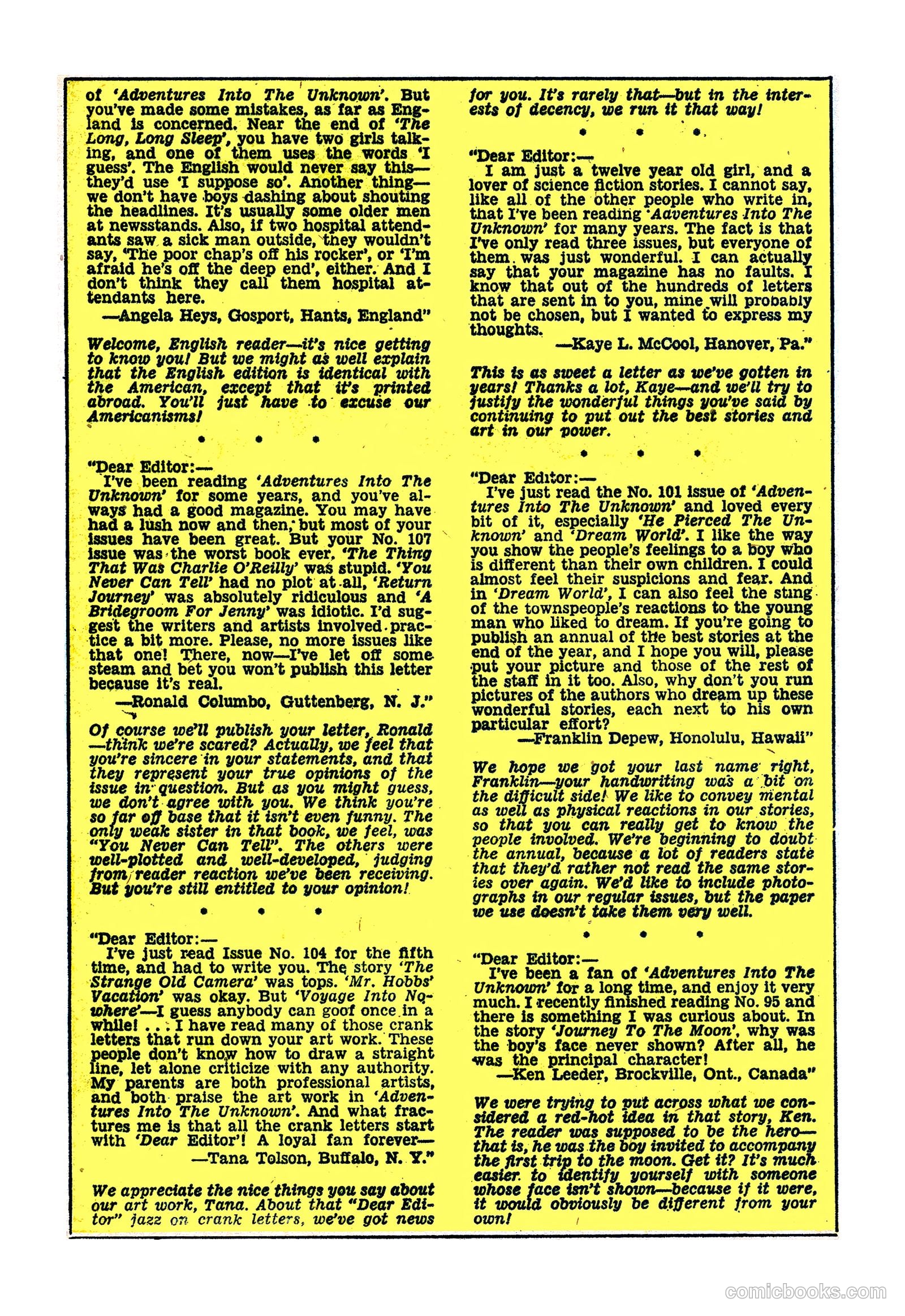 Adventures into the Unknown #111 (1959) — page 20 of 36