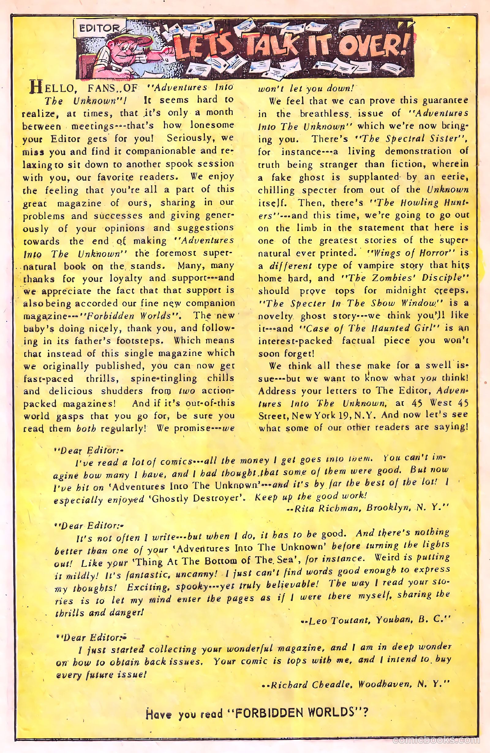 Adventures into the Unknown #24 (1951) — page 23 of 54