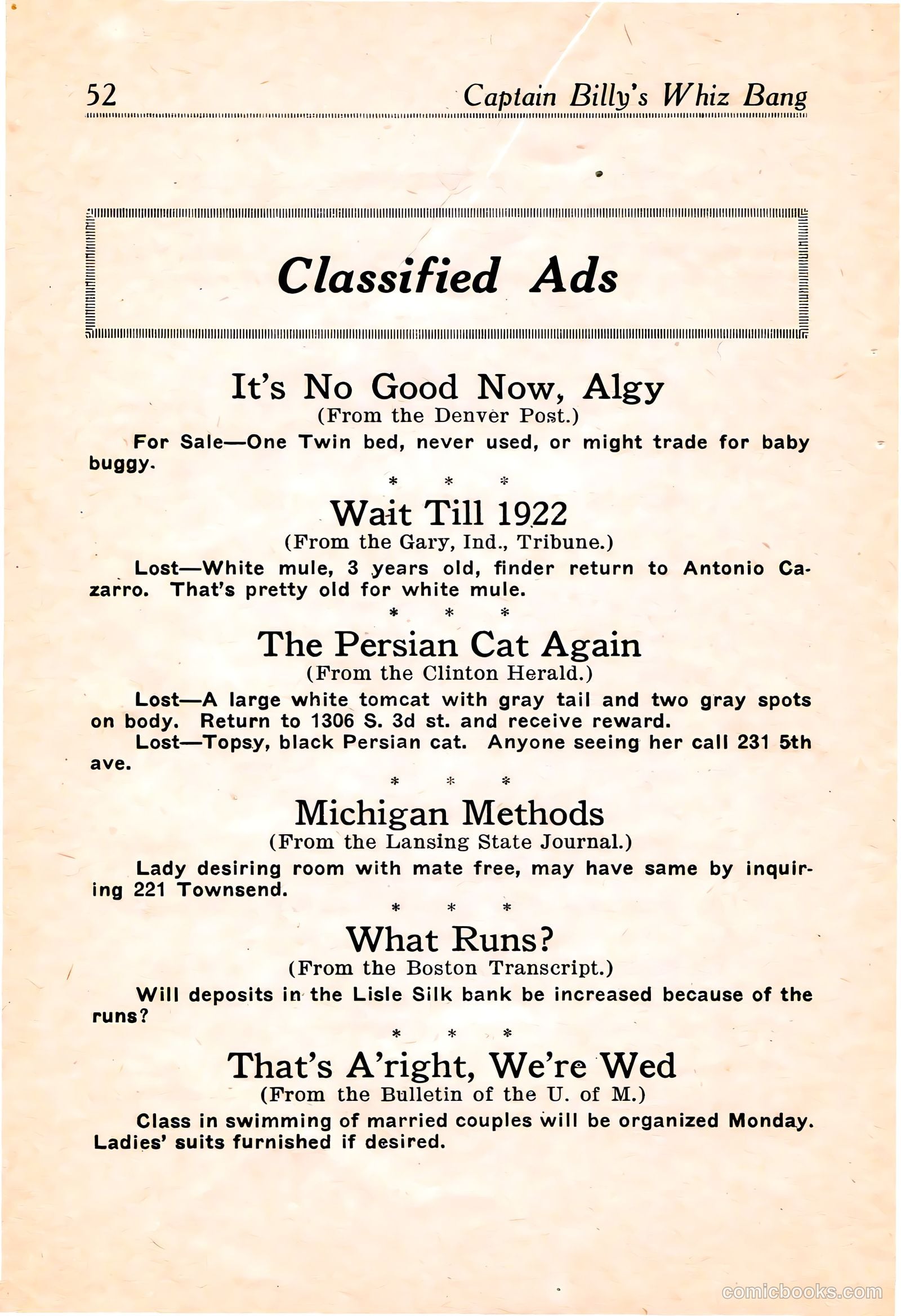 Captain Billy's Whiz Bang #16 — page 54 of 68