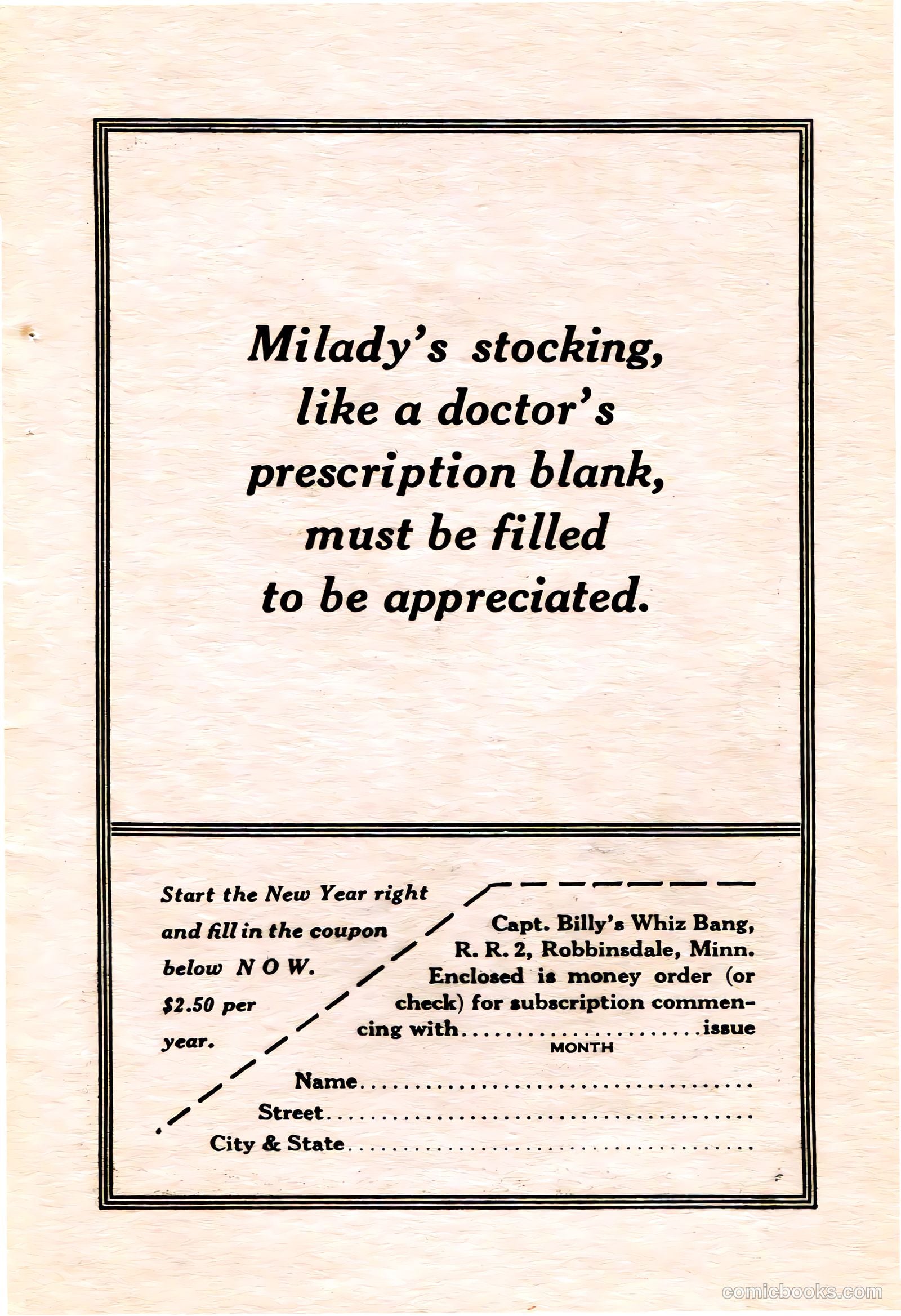 Captain Billy's Whiz Bang #16 — page 67 of 68