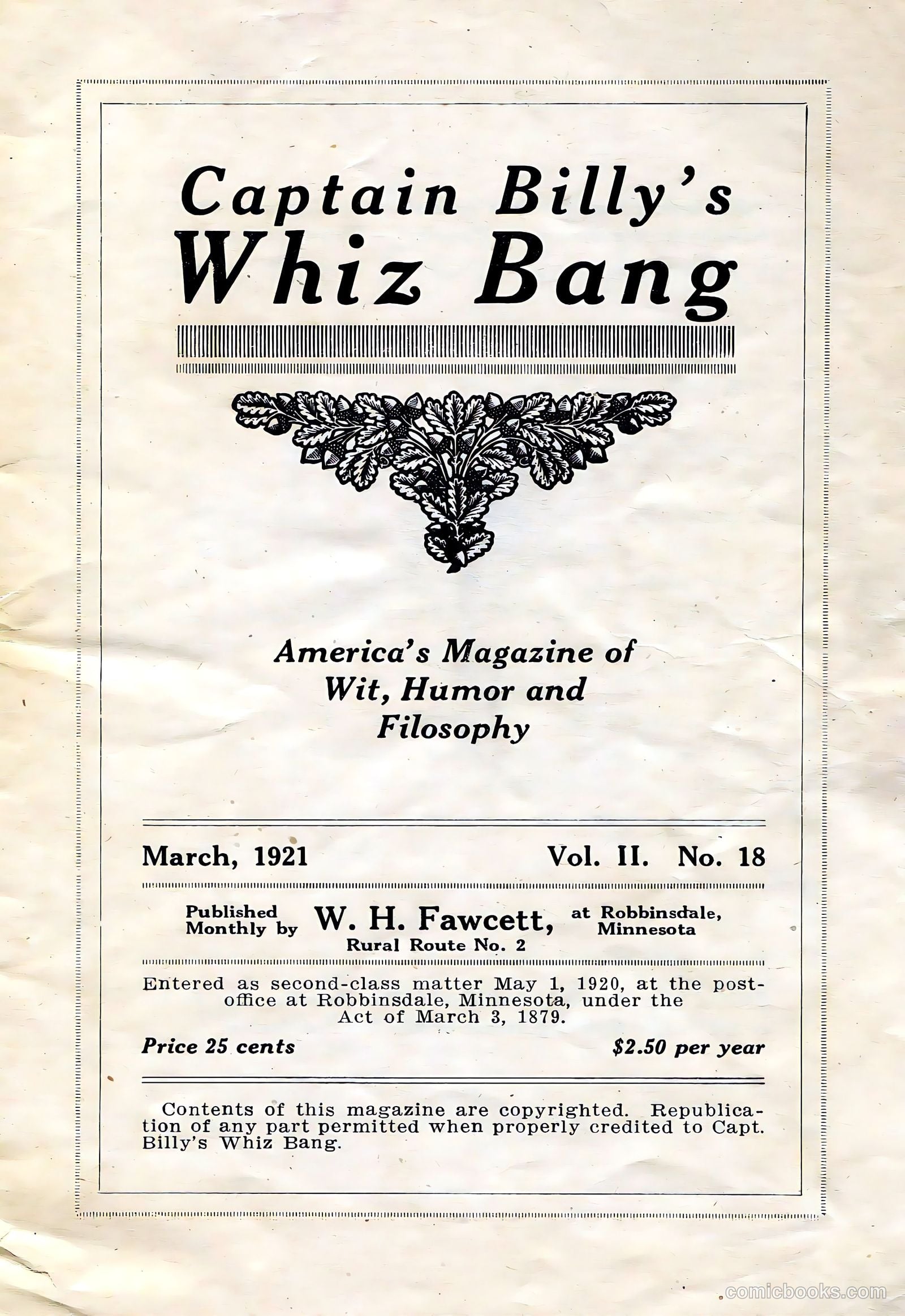 Captain Billy's Whiz Bang #18 — page 3 of 68