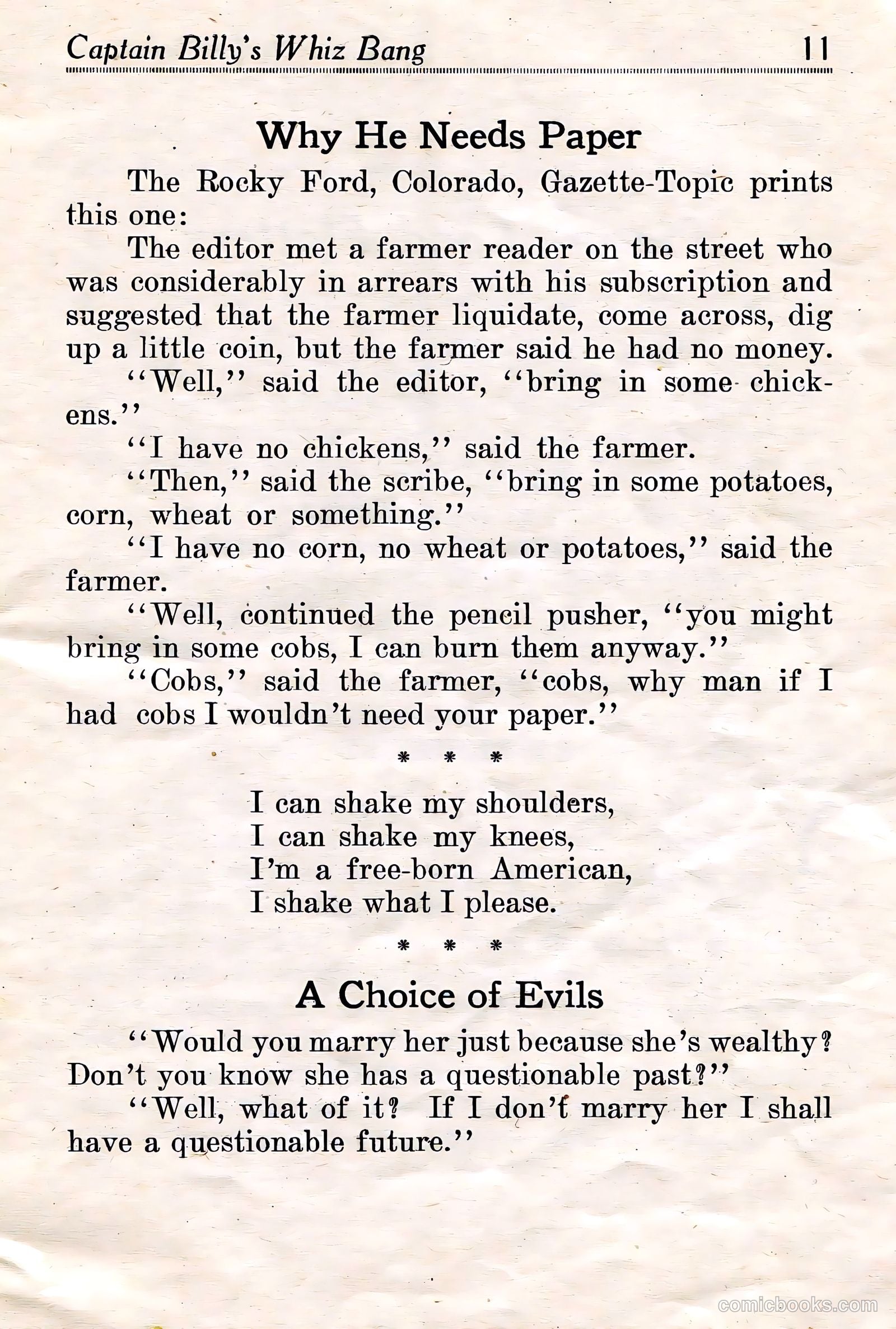 Captain Billy's Whiz Bang #18 — page 13 of 68