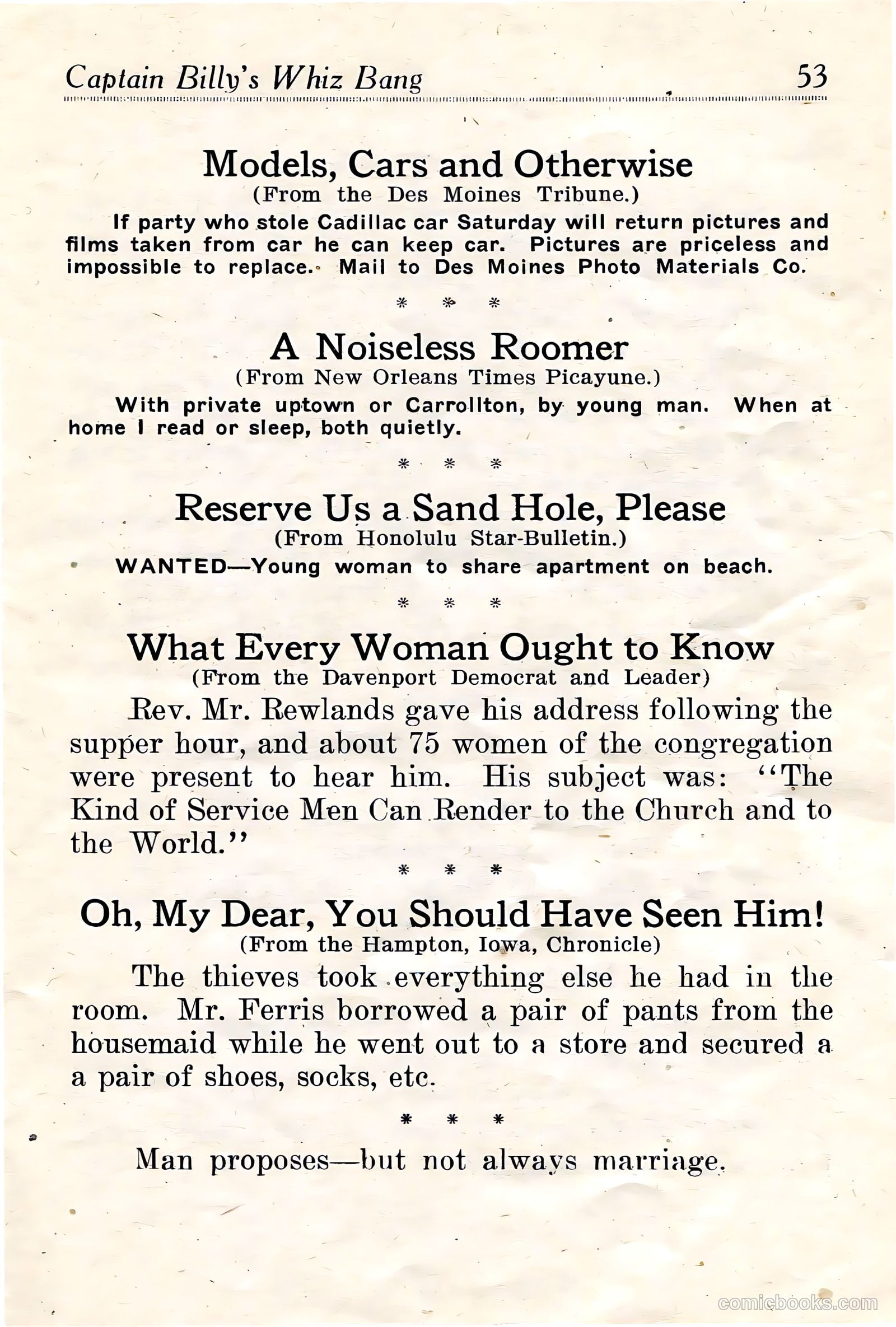 Captain Billy's Whiz Bang #18 — page 55 of 68