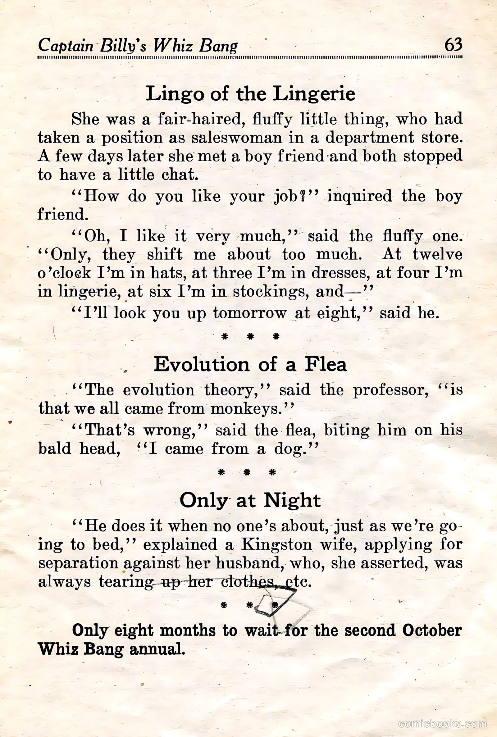 Captain Billy's Whiz Bang #18 — page 65 of 68
