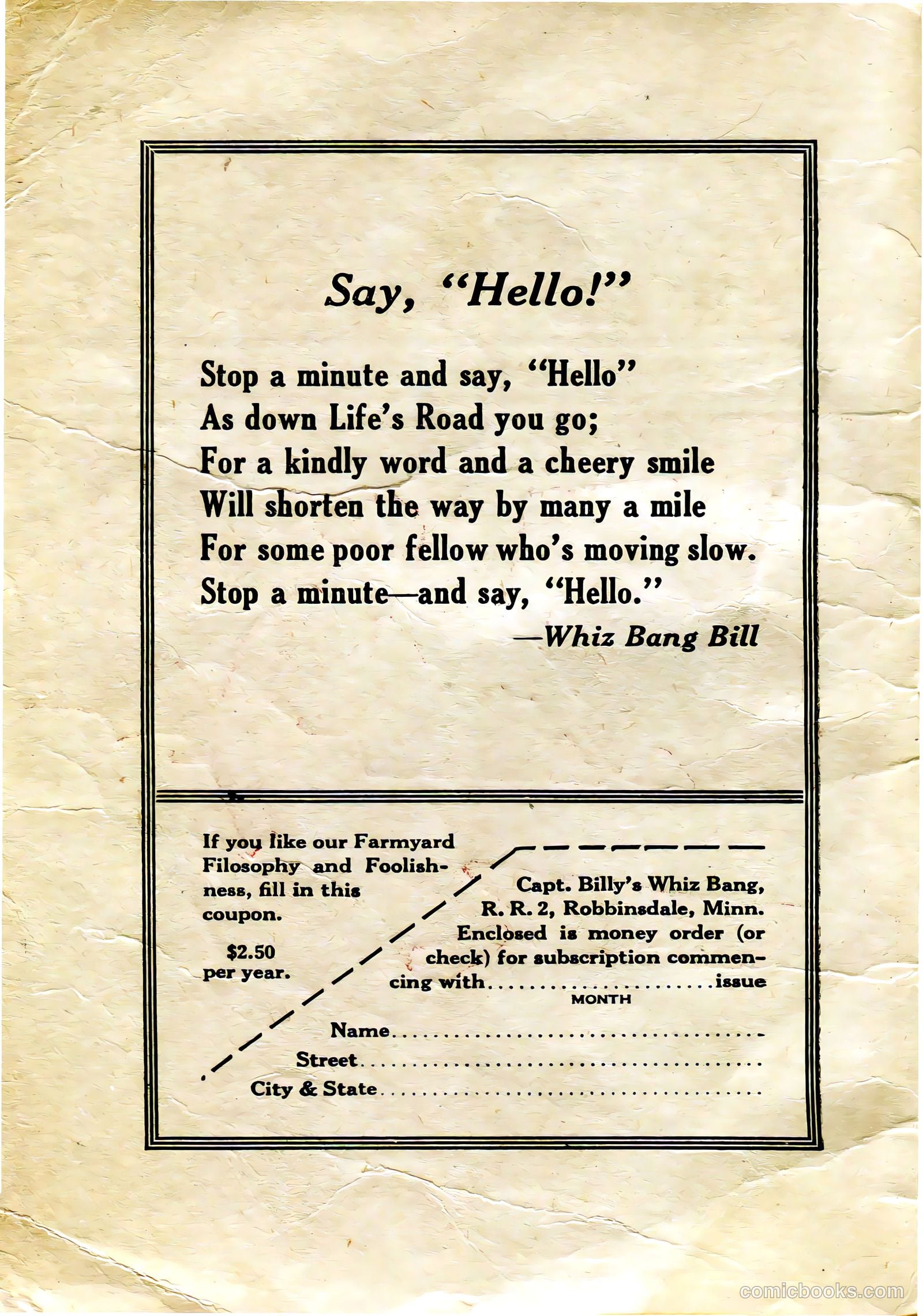 Captain Billy's Whiz Bang #19 — page 2 of 68