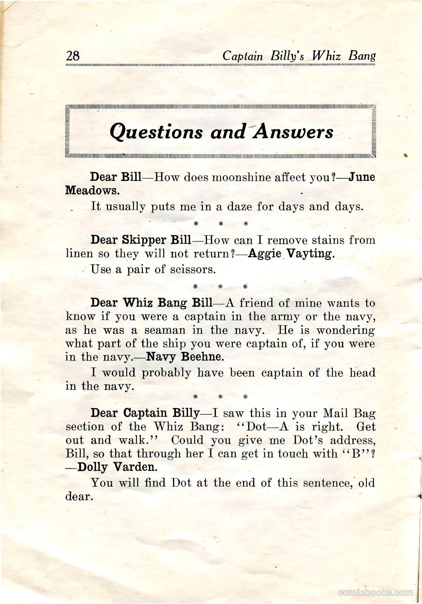 Captain Billy's Whiz Bang #19 — page 30 of 68
