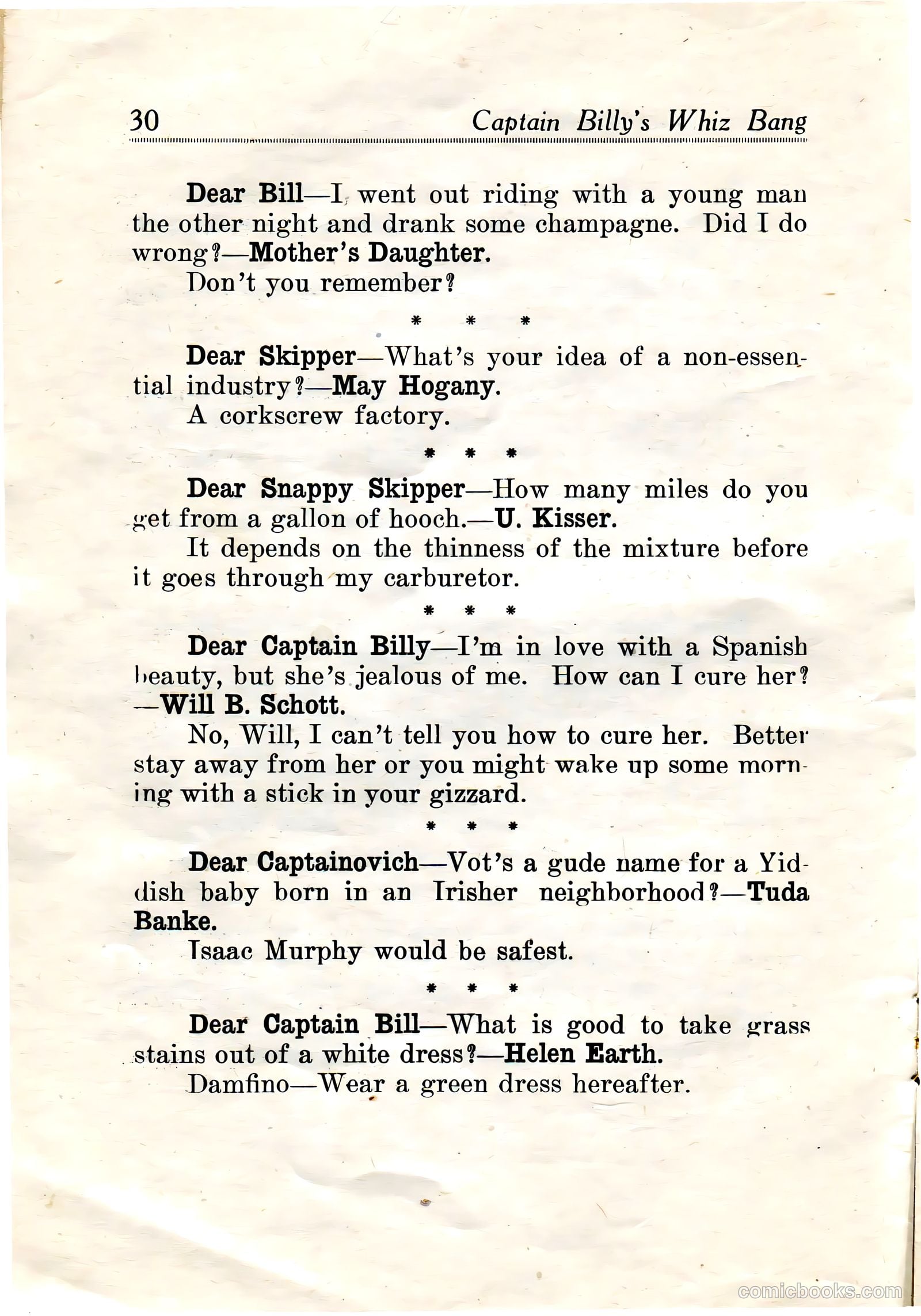 Captain Billy's Whiz Bang #19 — page 32 of 68