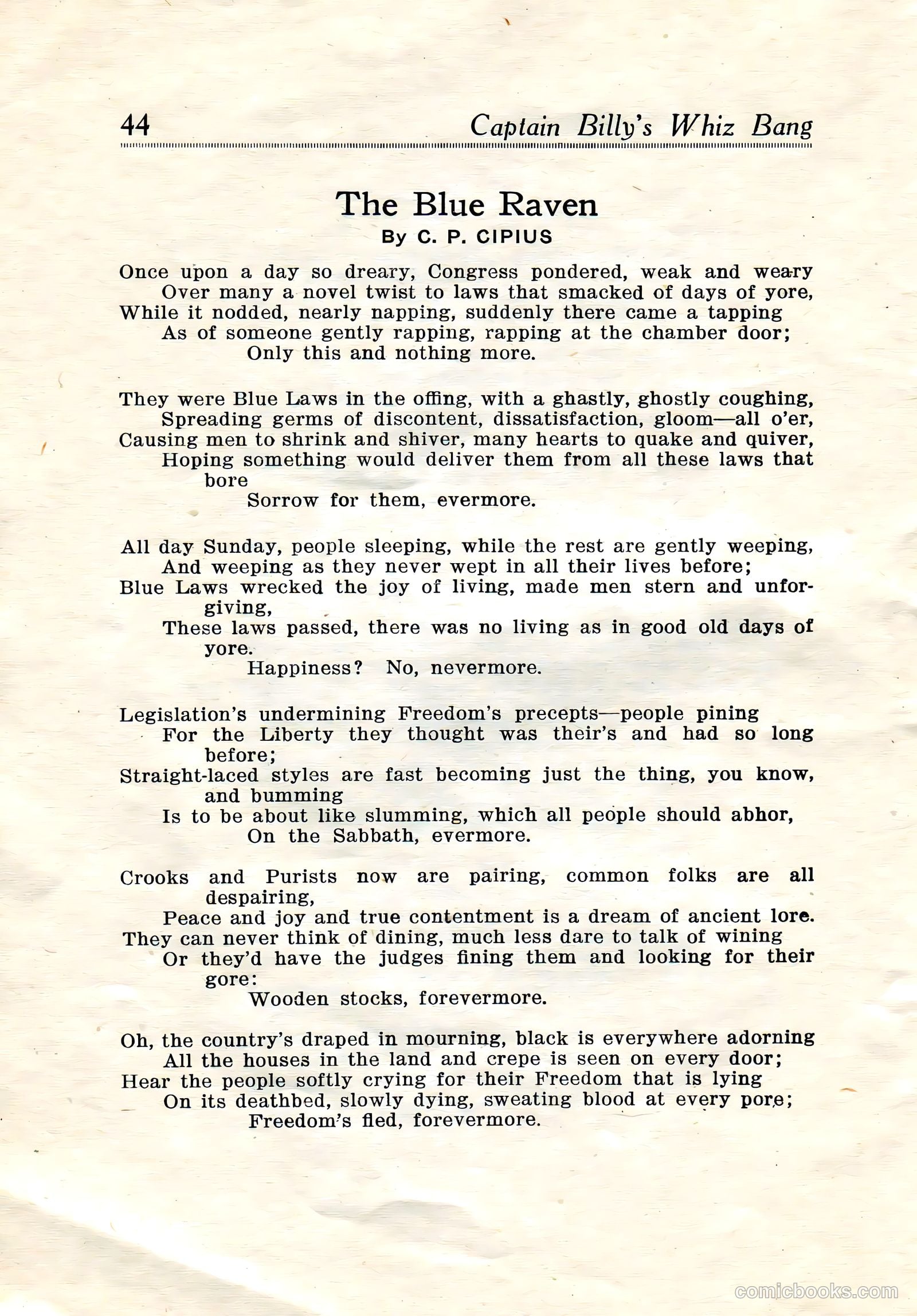 Captain Billy's Whiz Bang #19 — page 46 of 68