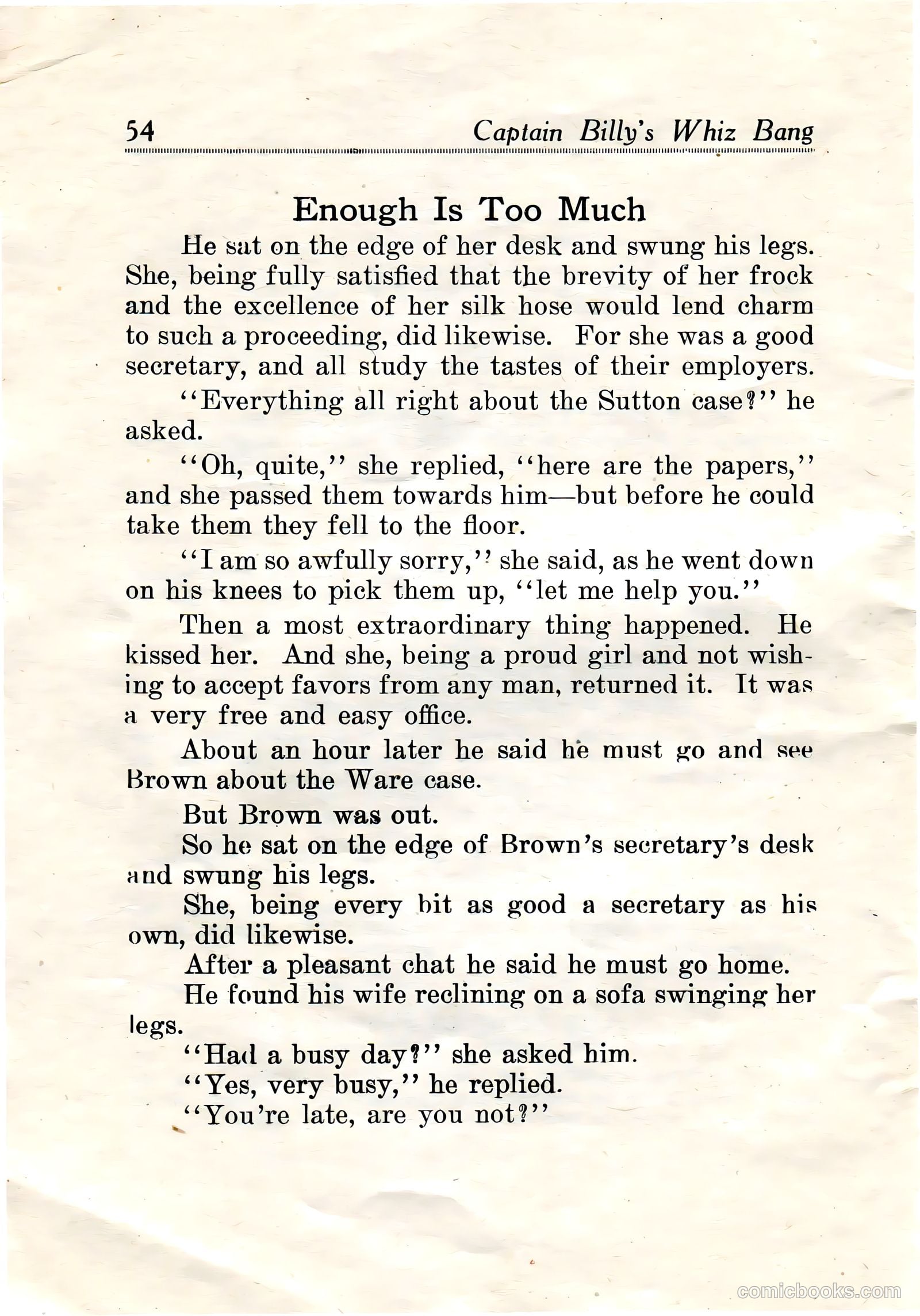 Captain Billy's Whiz Bang #19 — page 56 of 68