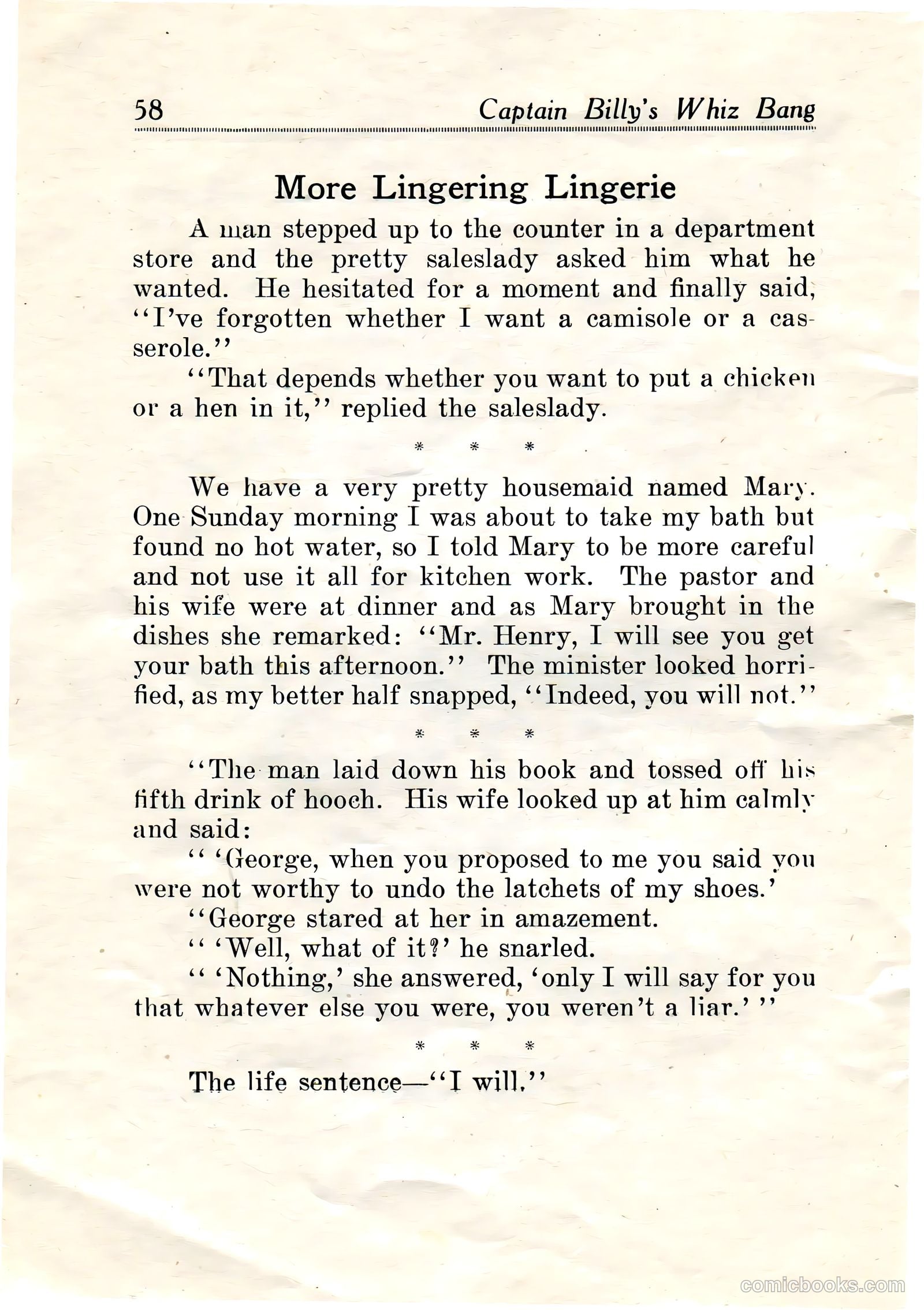 Captain Billy's Whiz Bang #19 — page 60 of 68