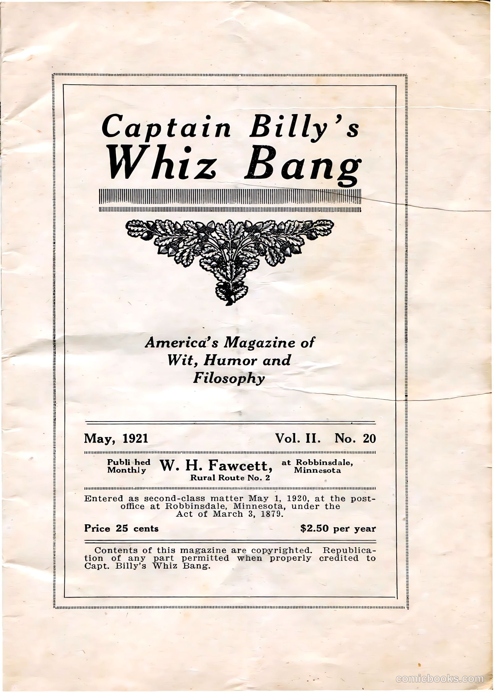 Captain Billy's Whiz Bang #20 — page 3 of 68