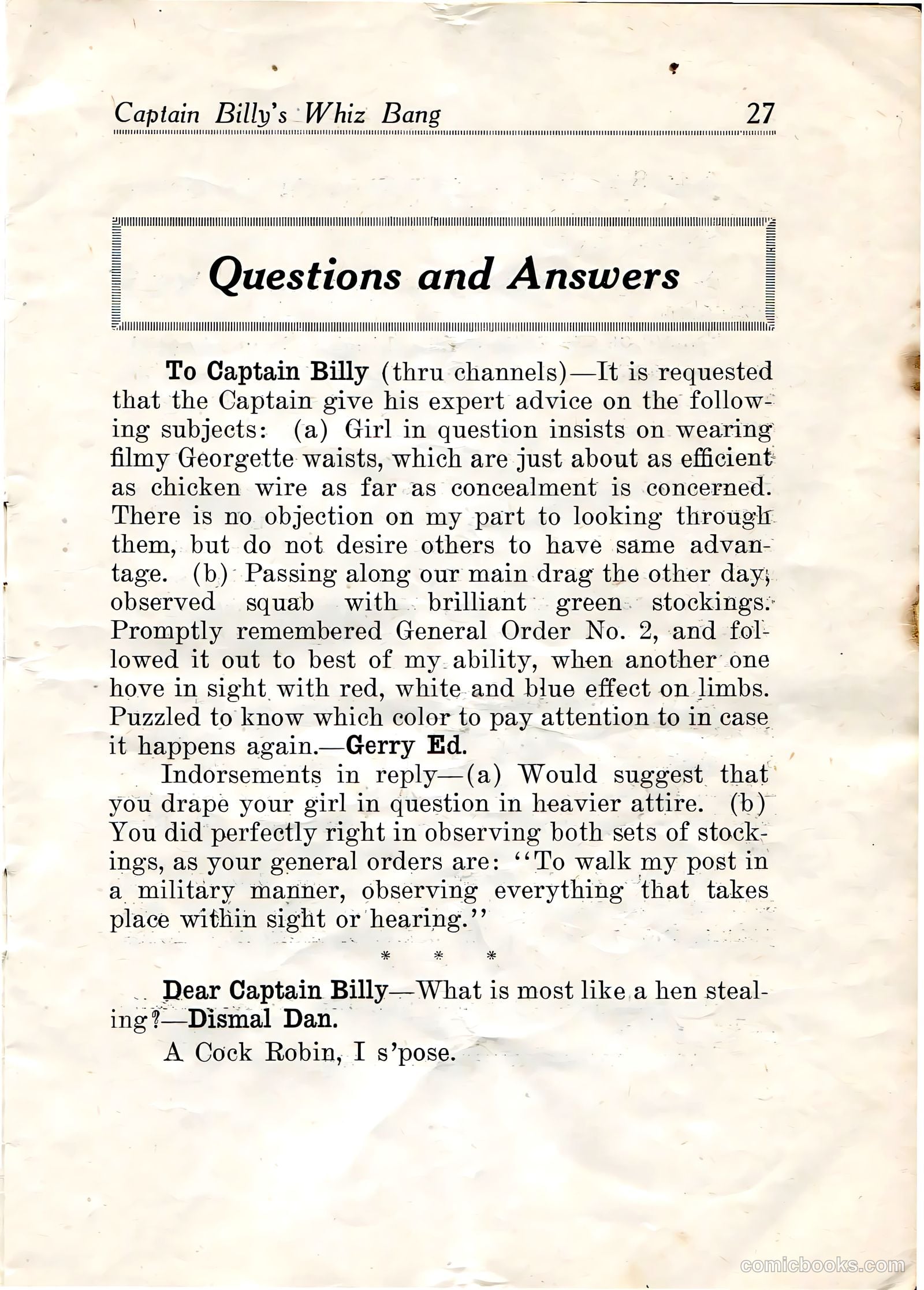 Captain Billy's Whiz Bang #20 — page 29 of 68