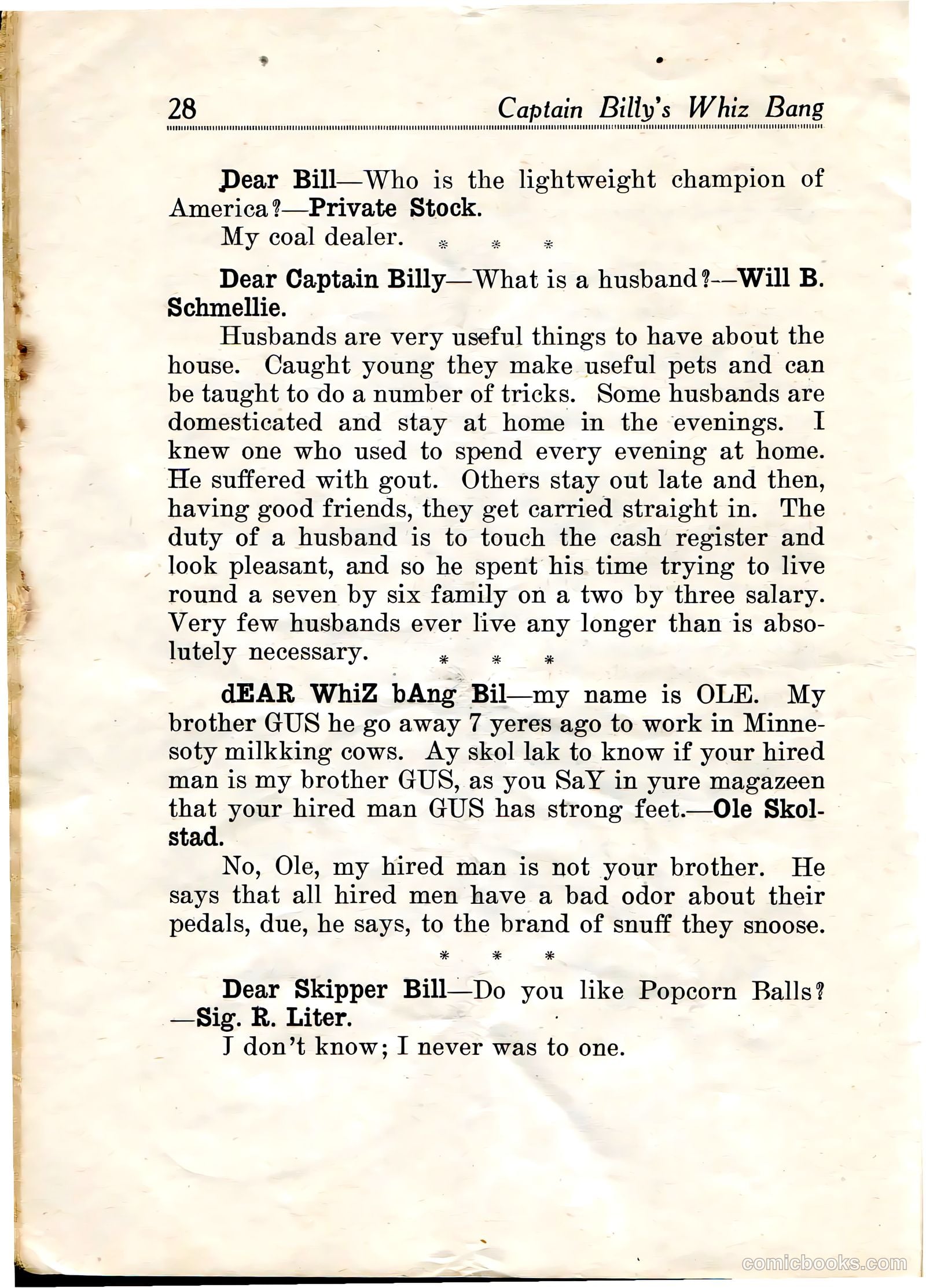 Captain Billy's Whiz Bang #20 — page 30 of 68