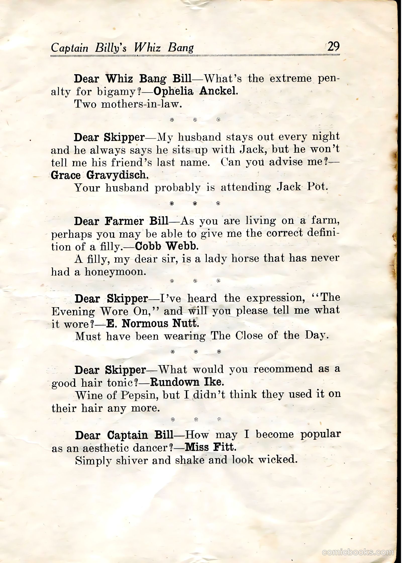 Captain Billy's Whiz Bang #20 — page 31 of 68