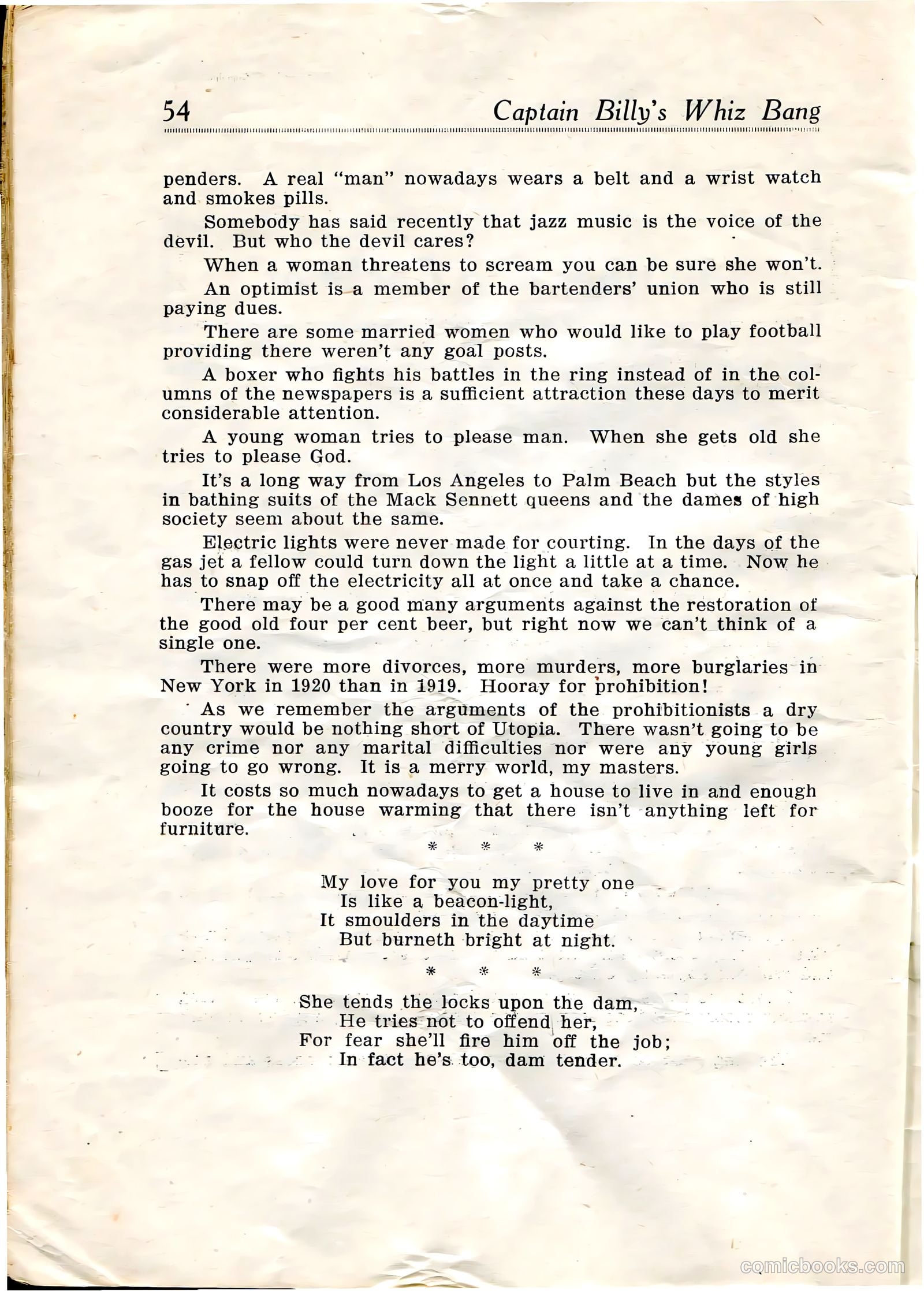 Captain Billy's Whiz Bang #20 — page 56 of 68