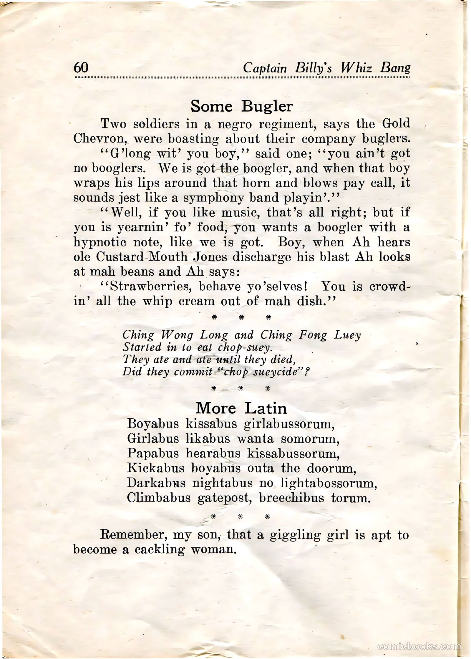 Captain Billy's Whiz Bang #20 — page 62 of 68