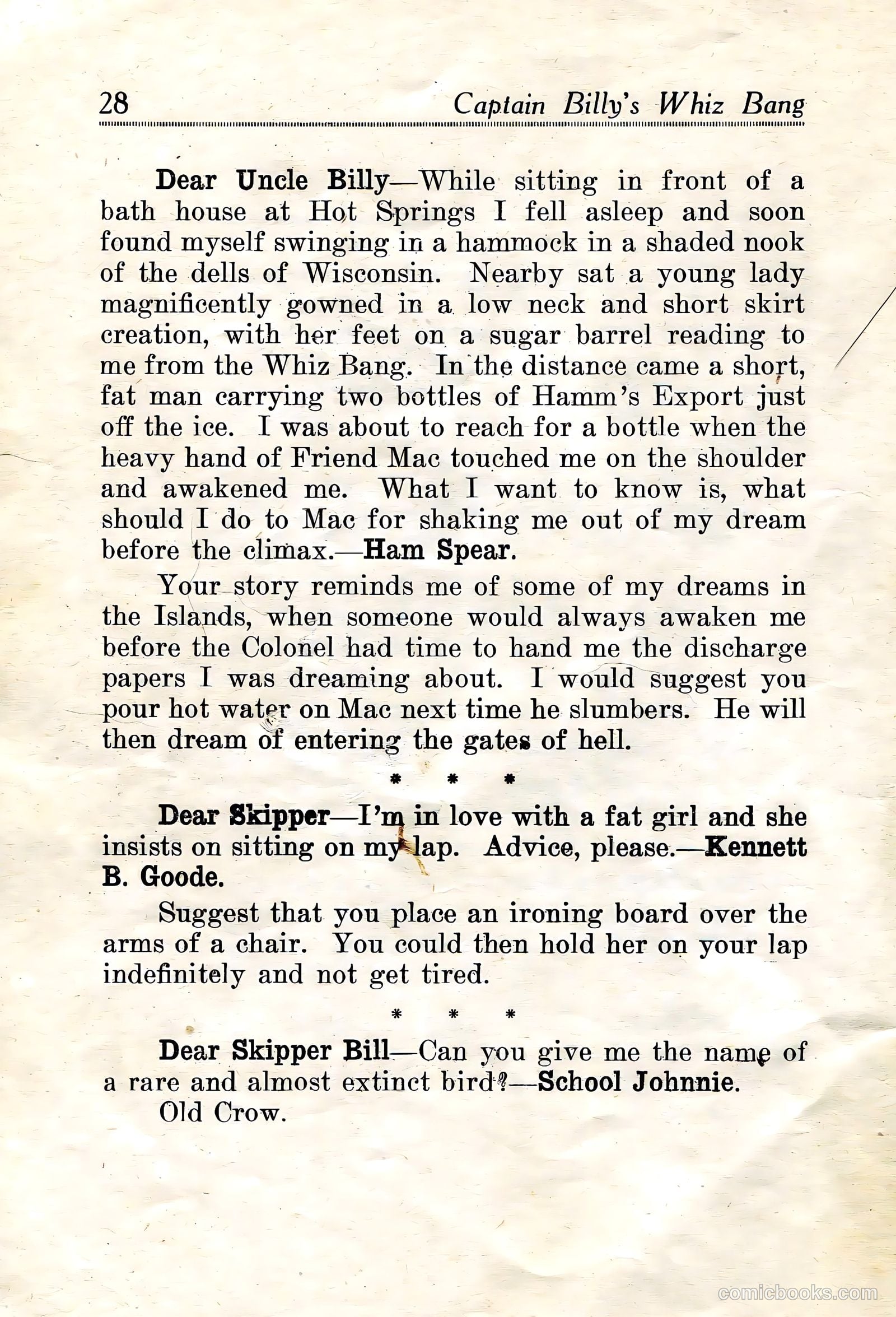 Captain Billy's Whiz Bang #21 — page 29 of 67