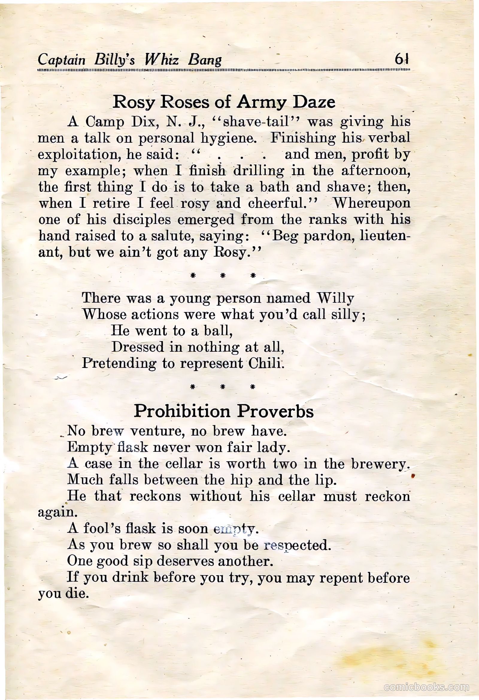 Captain Billy's Whiz Bang #21 — page 62 of 67