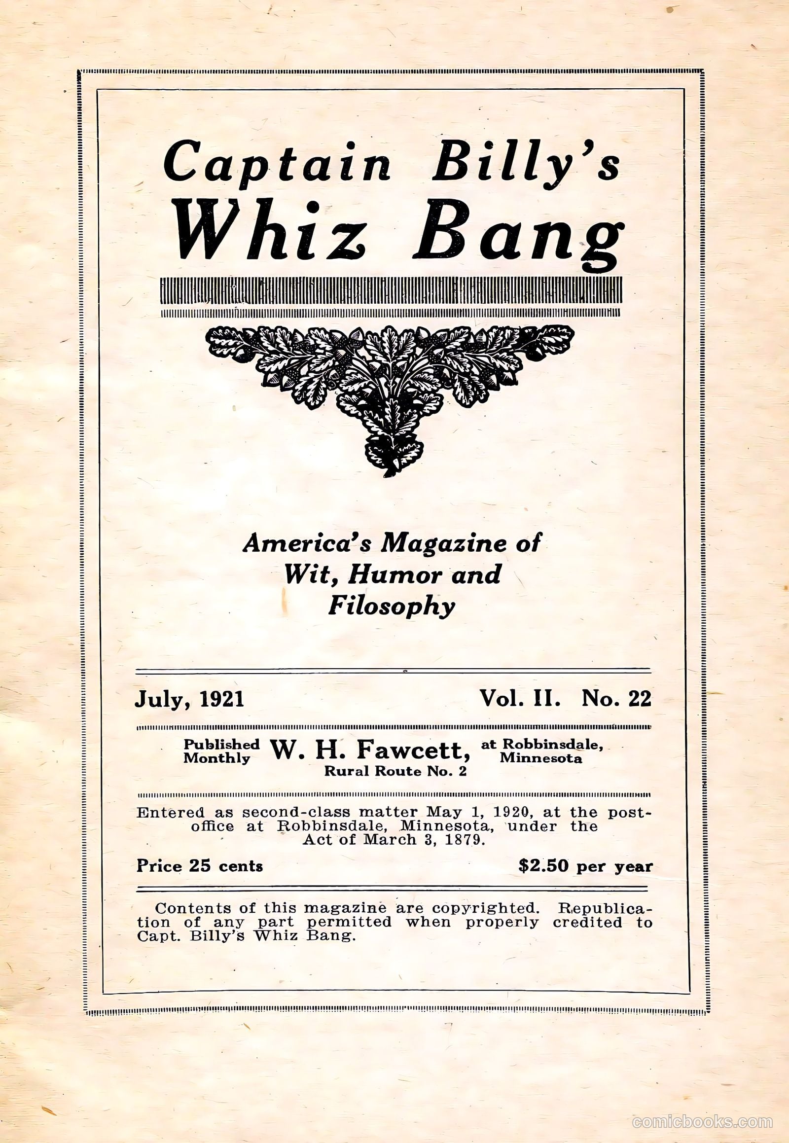 Captain Billy's Whiz Bang #22 — page 3 of 68