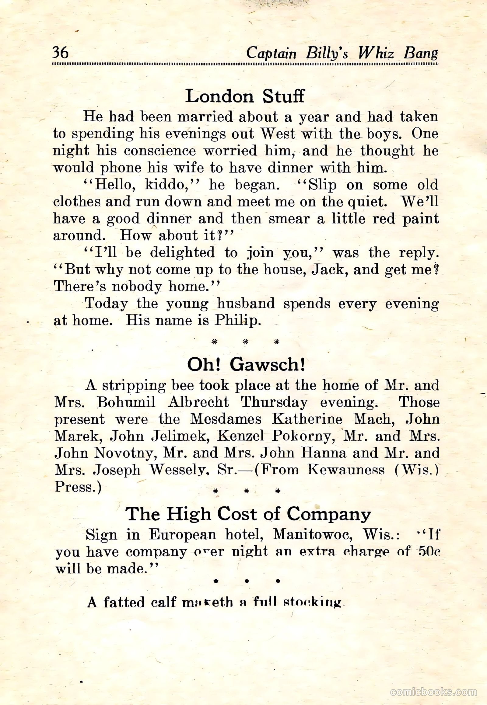 Captain Billy's Whiz Bang #22 — page 38 of 68