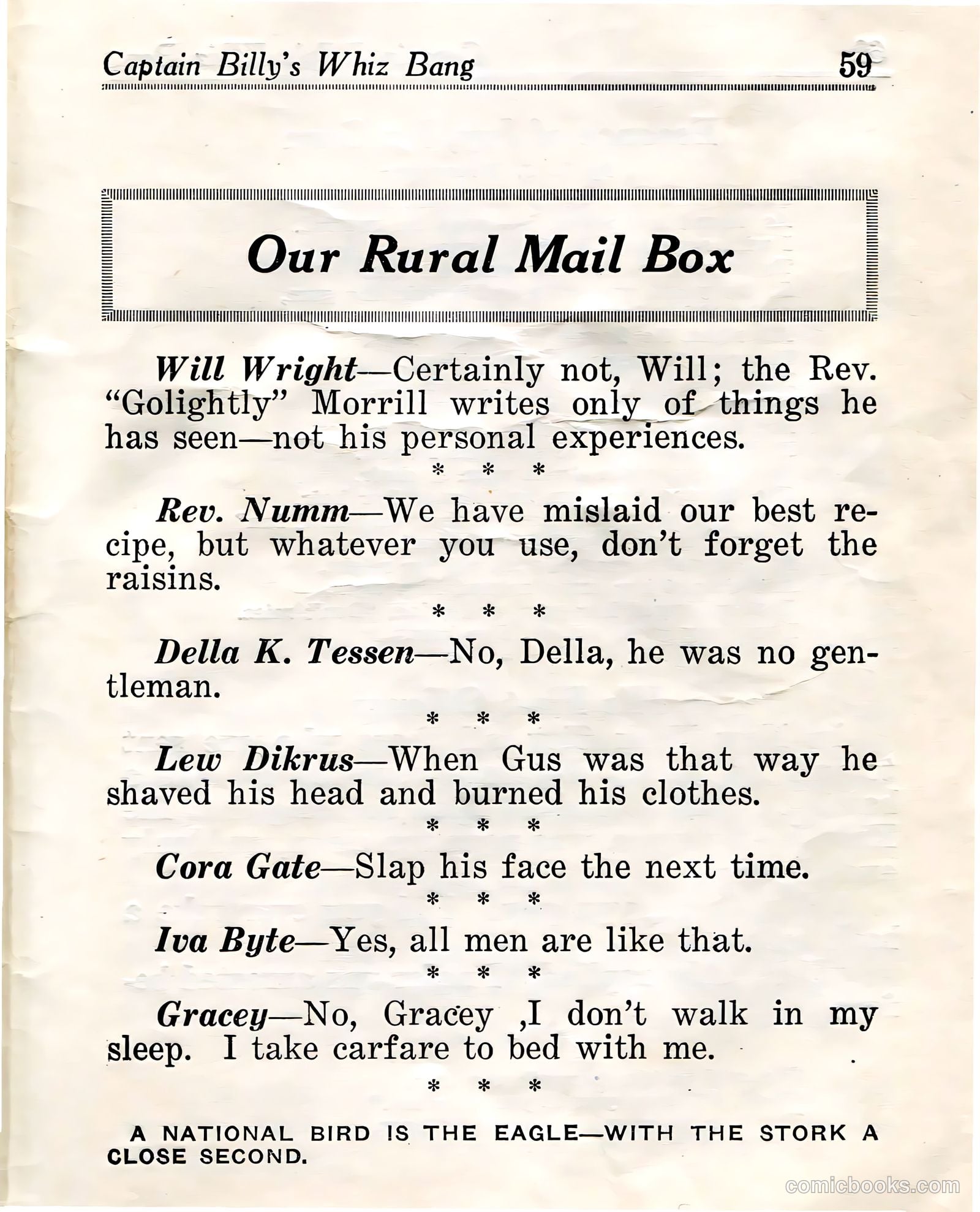 Captain Billy's Whiz Bang #23 — page 61 of 68