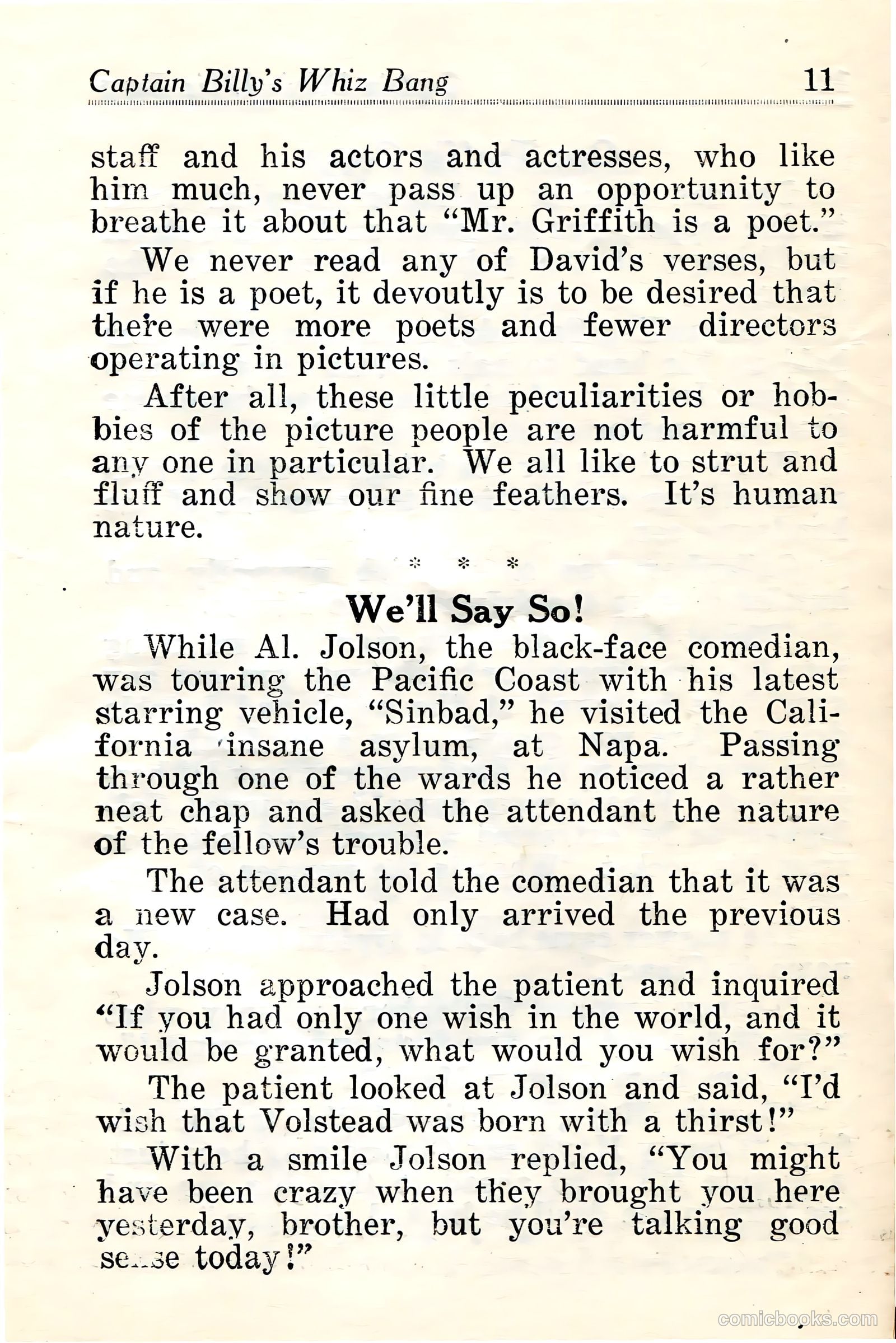 Captain Billy's Whiz Bang #24 — page 13 of 68