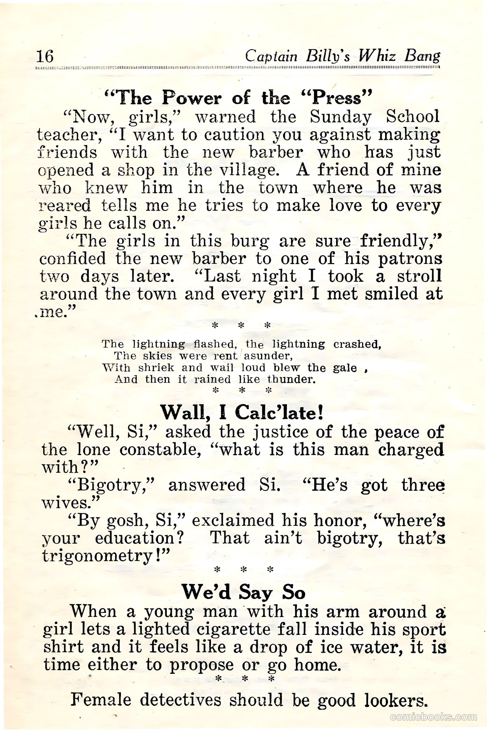Captain Billy's Whiz Bang #24 — page 18 of 68