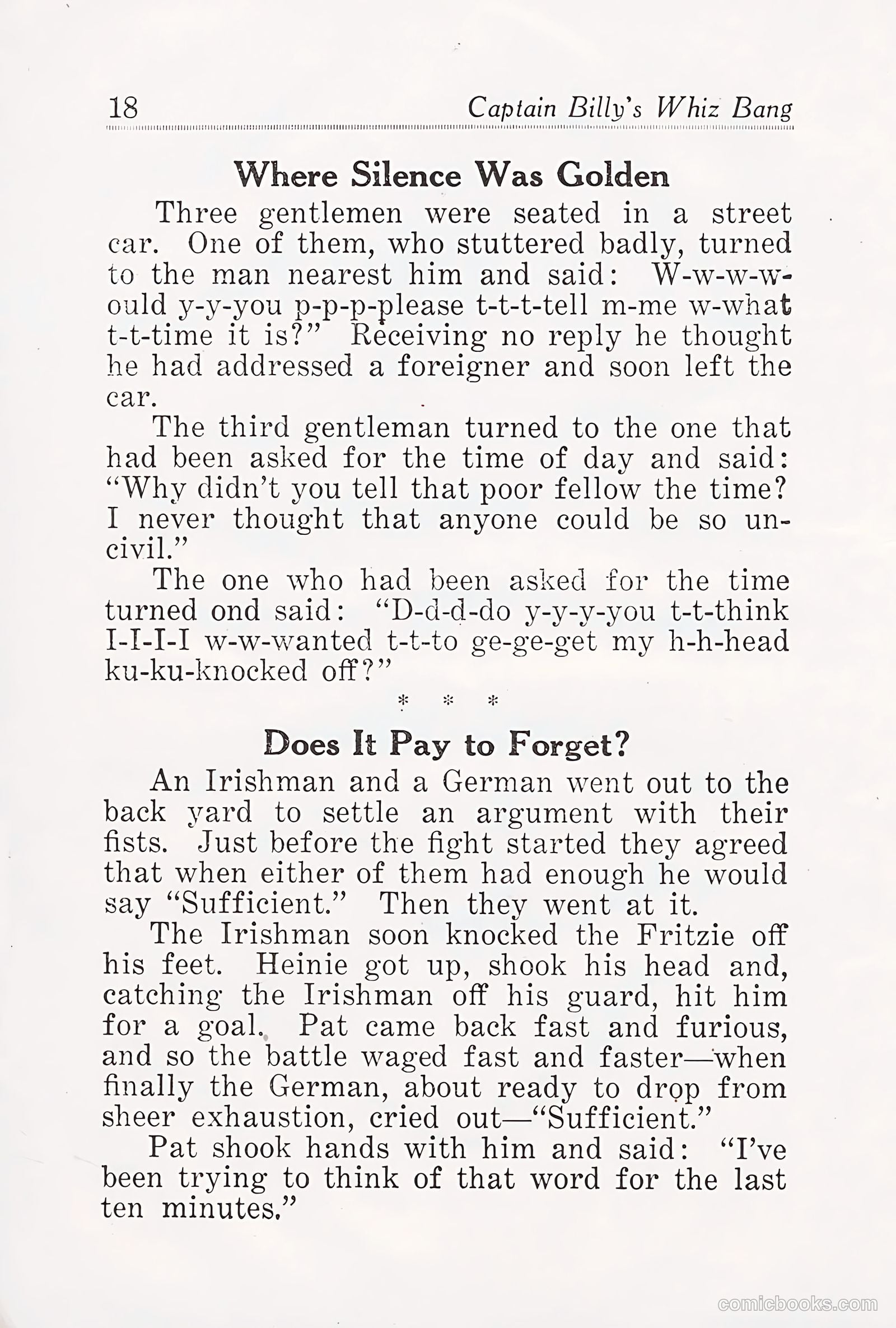 Captain Billy's Whiz Bang #25 — page 20 of 68