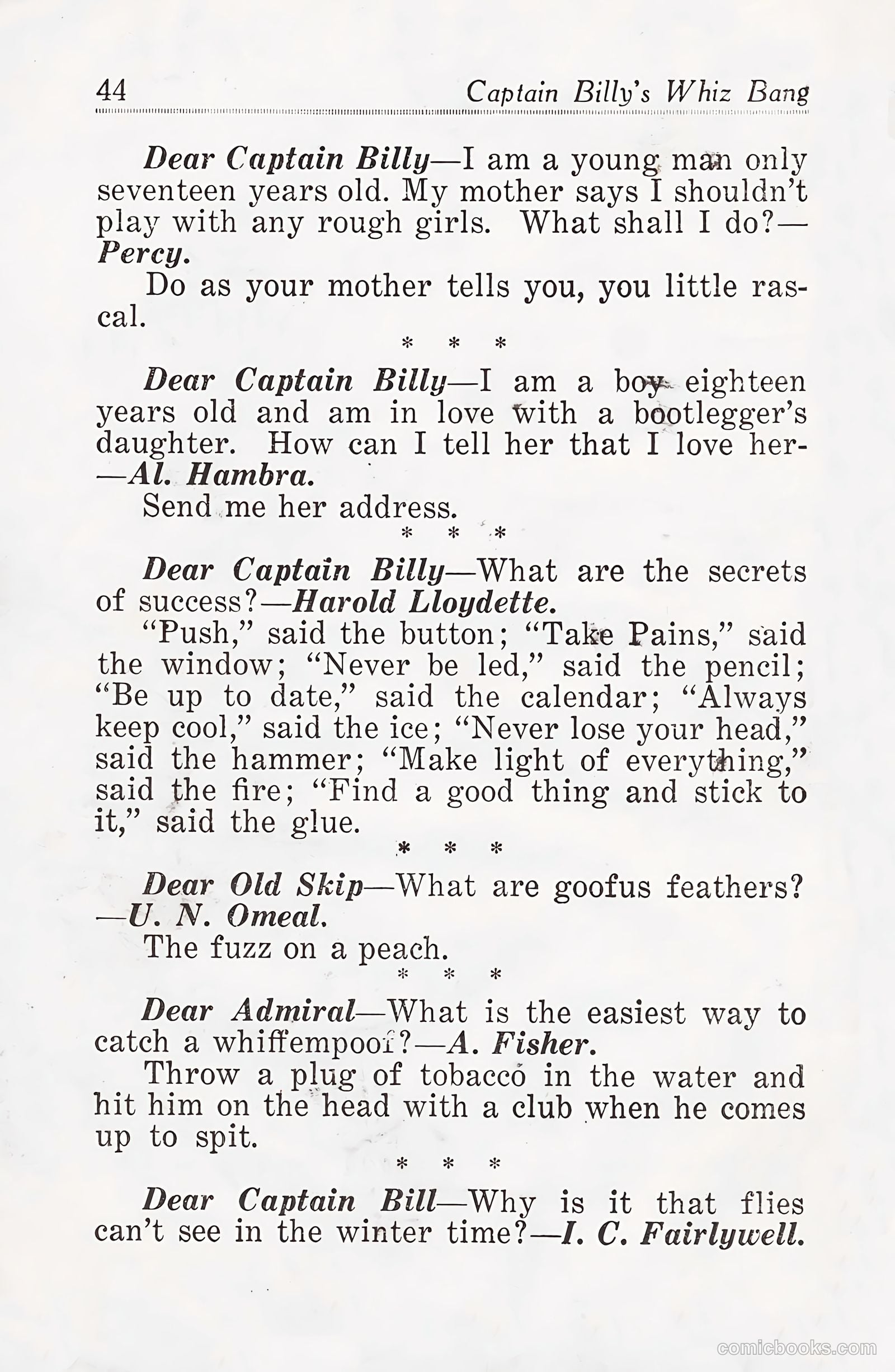 Captain Billy's Whiz Bang #25 — page 46 of 68