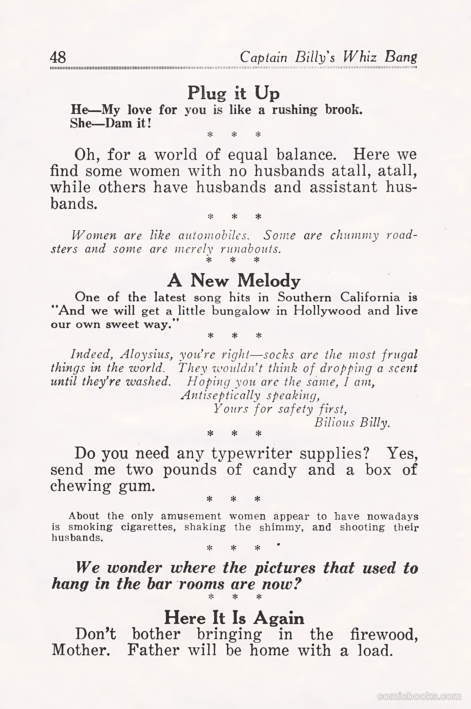 Captain Billy's Whiz Bang #25 — page 50 of 68