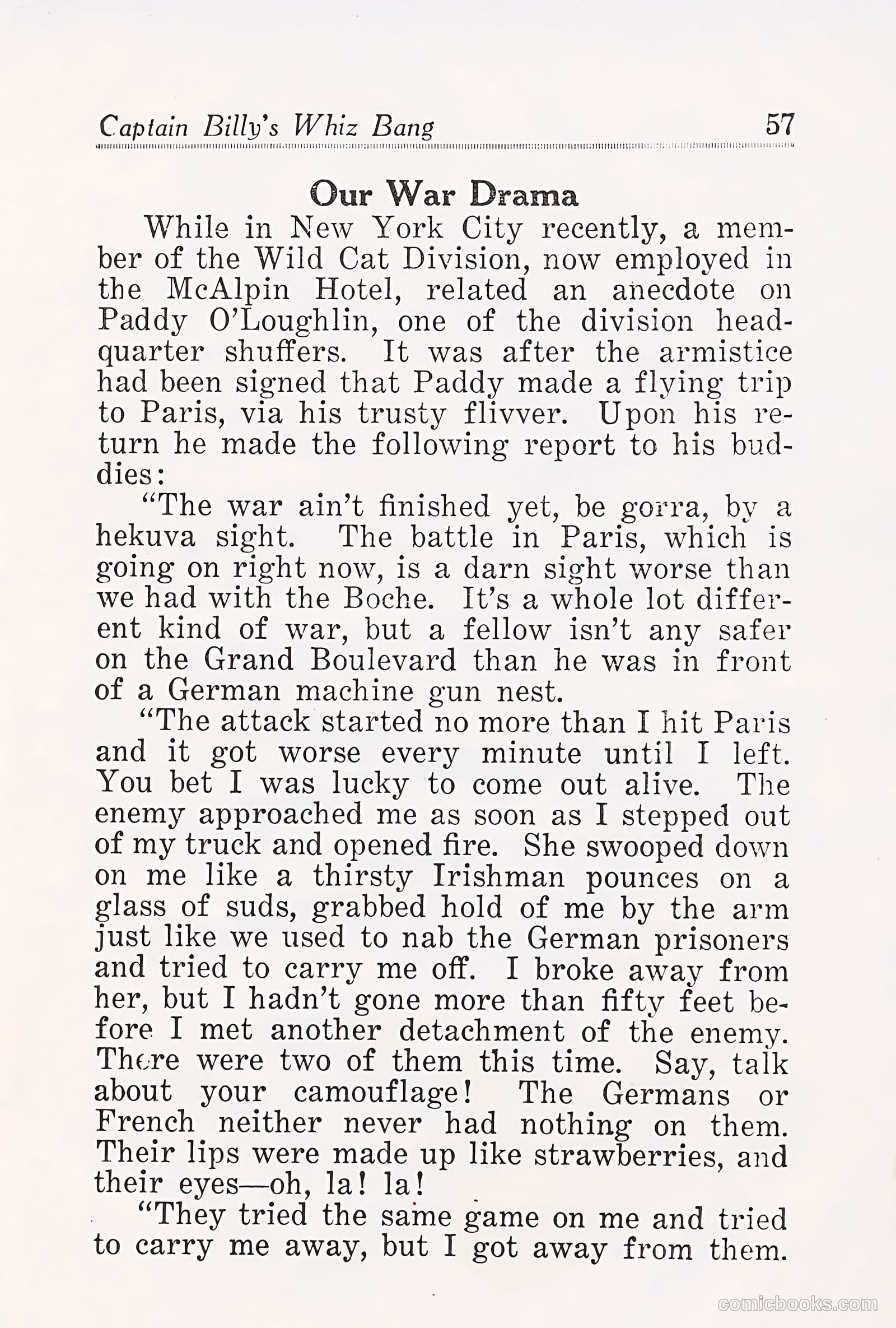 Captain Billy's Whiz Bang #25 — page 59 of 68