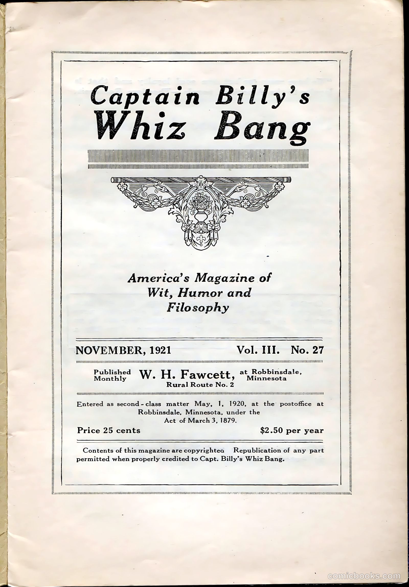 Captain Billy's Whiz Bang #27 — page 3 of 68