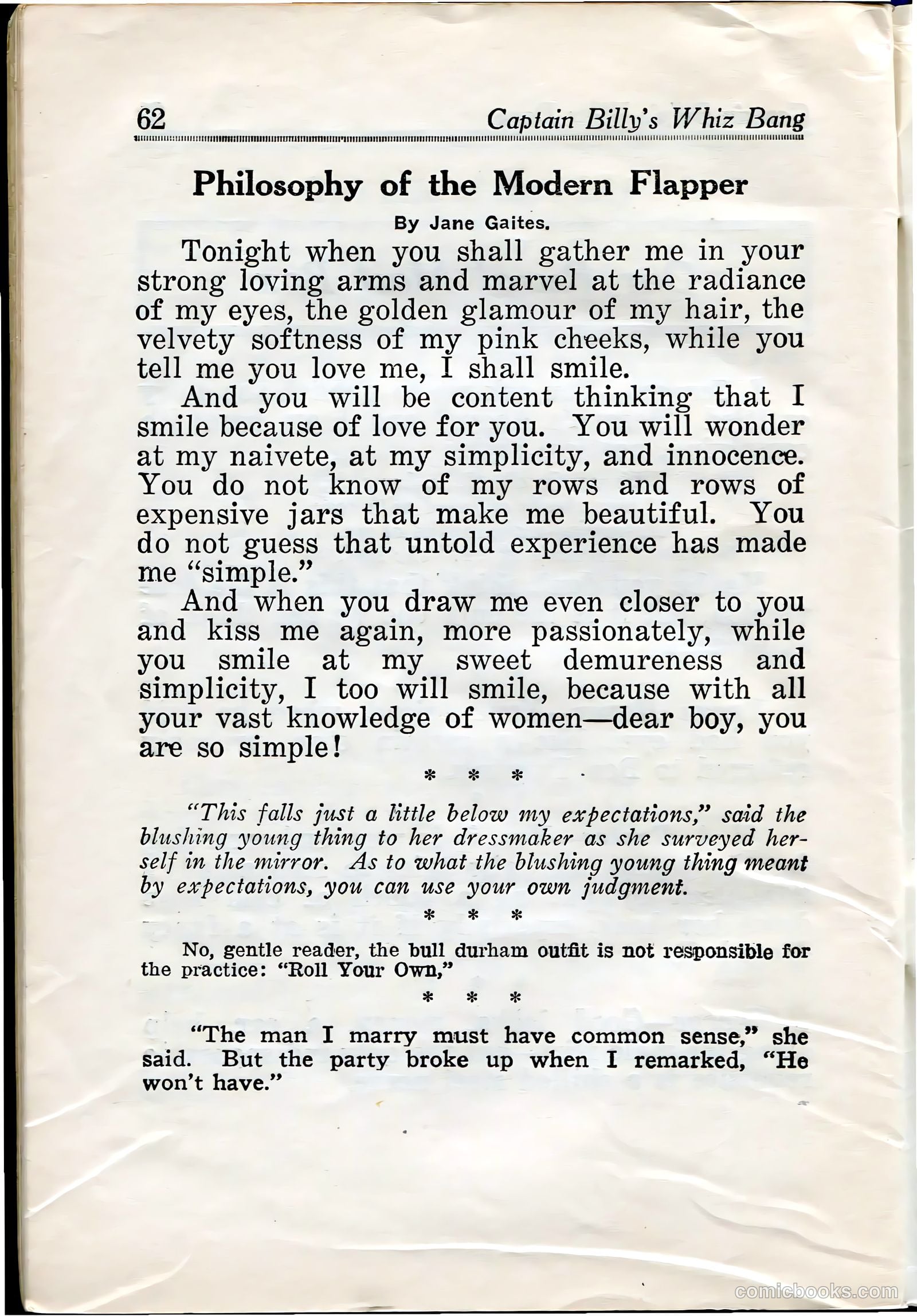 Captain Billy's Whiz Bang #27 — page 64 of 68