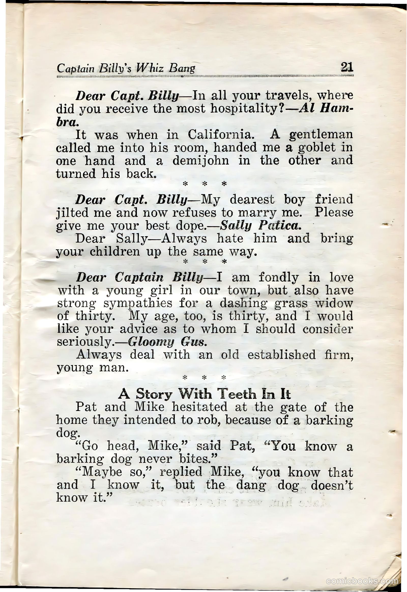 Captain Billy's Whiz Bang #29 — page 23 of 68