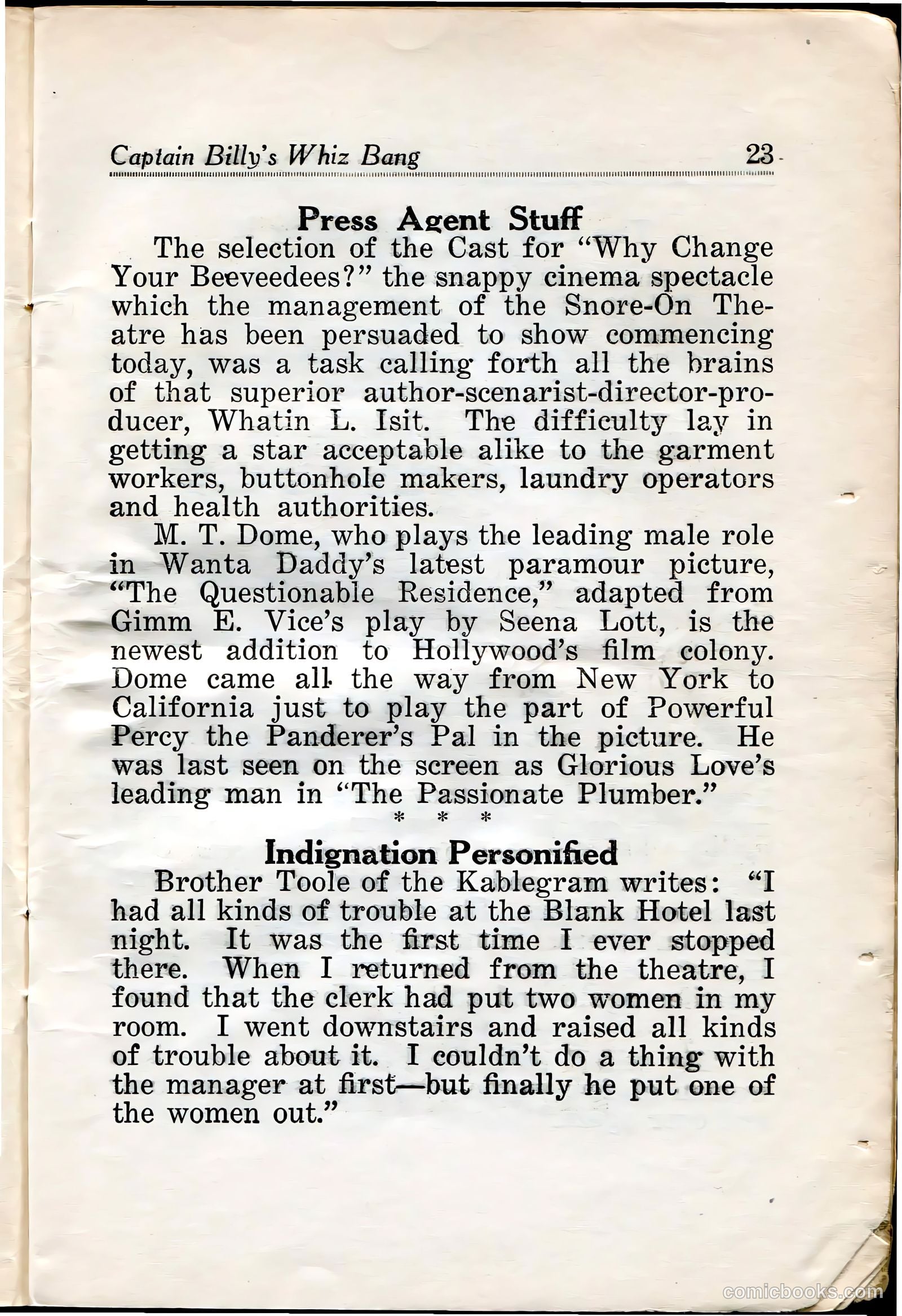 Captain Billy's Whiz Bang #29 — page 25 of 68