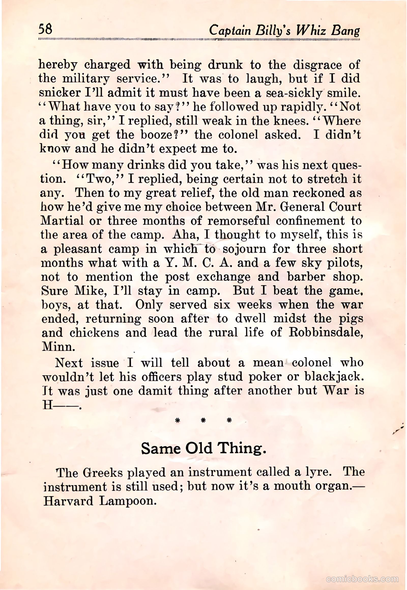 Captain Billy's Whiz Bang #3 — page 60 of 68
