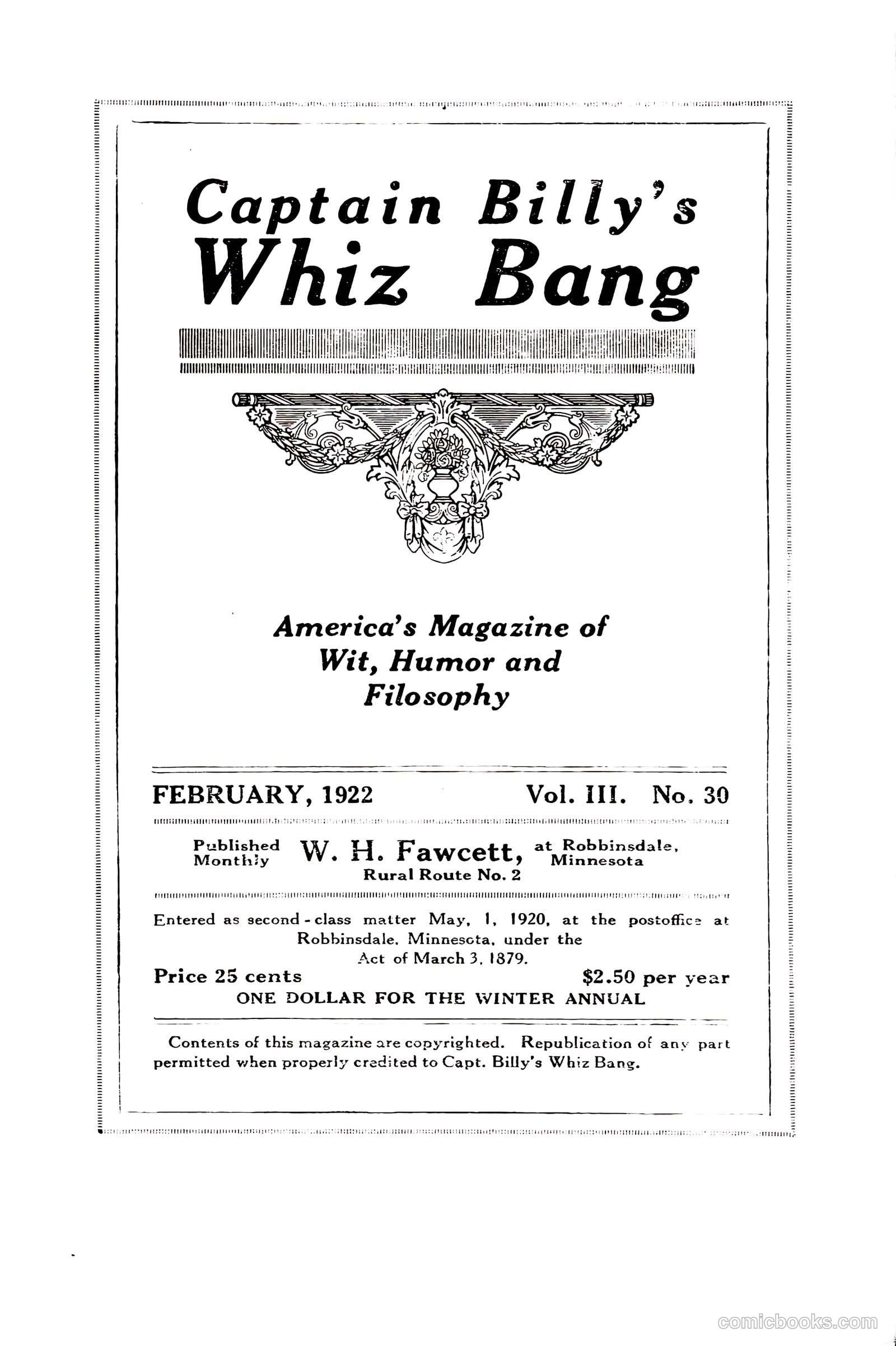 Captain Billy's Whiz Bang #30 — page 3 of 68