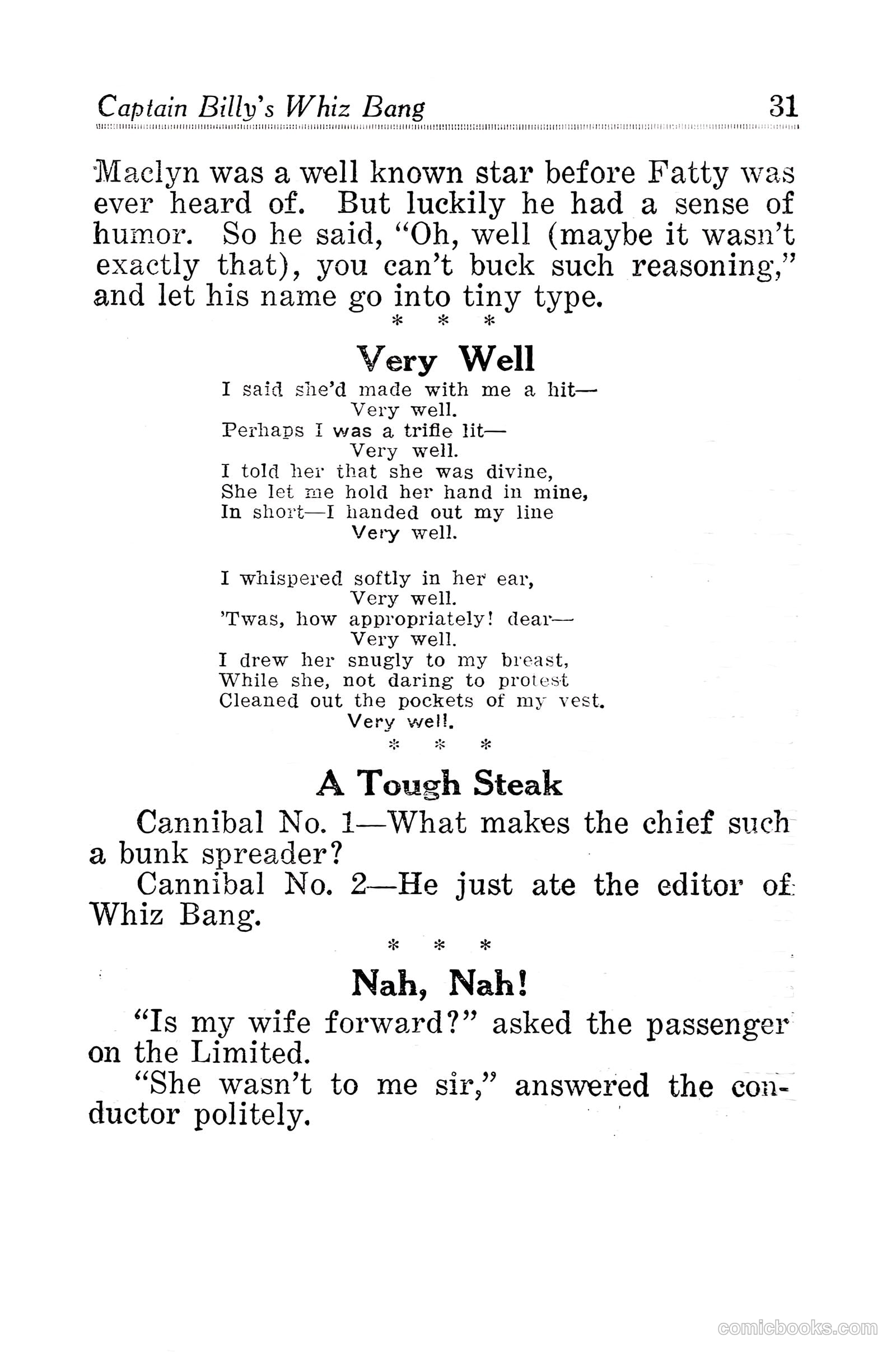 Captain Billy's Whiz Bang #30 — page 33 of 68
