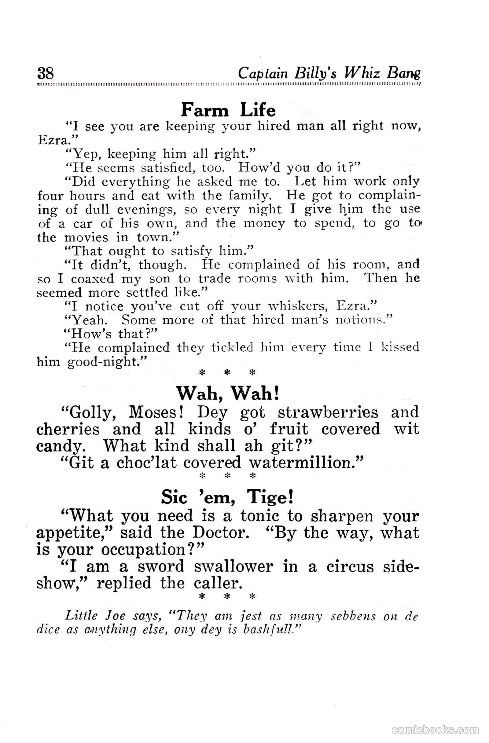 Captain Billy's Whiz Bang #30 — page 40 of 68