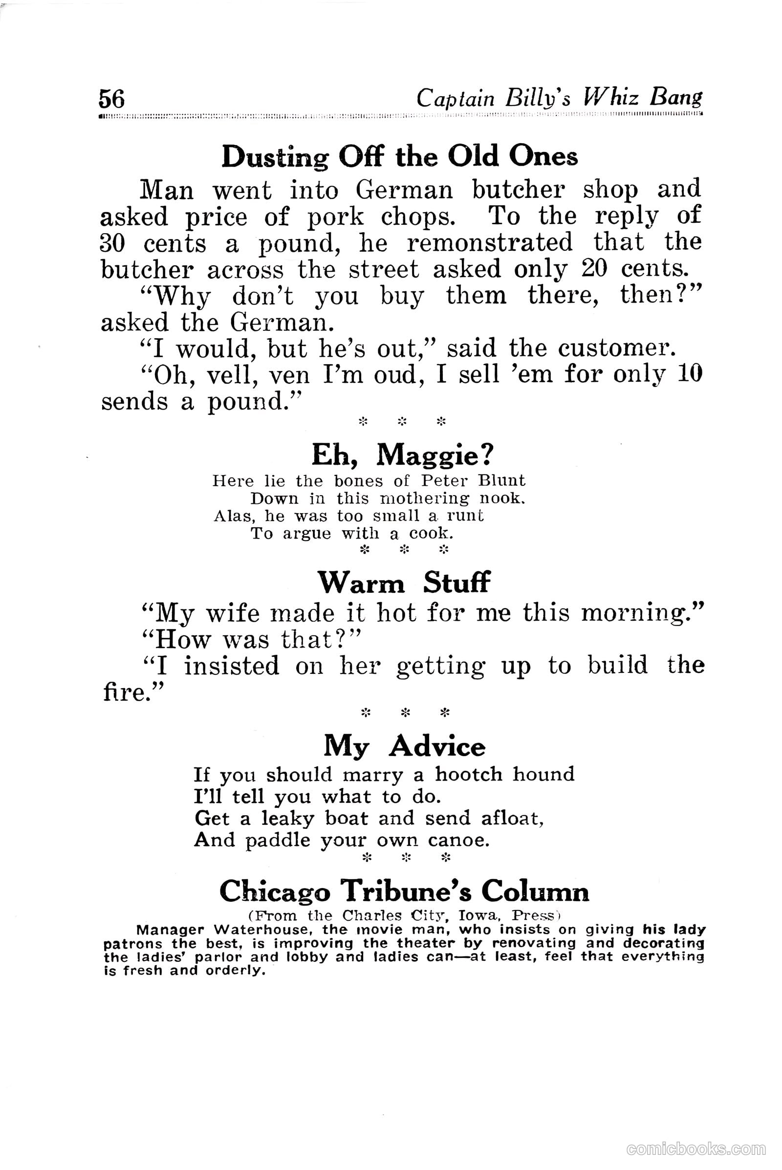 Captain Billy's Whiz Bang #30 — page 58 of 68