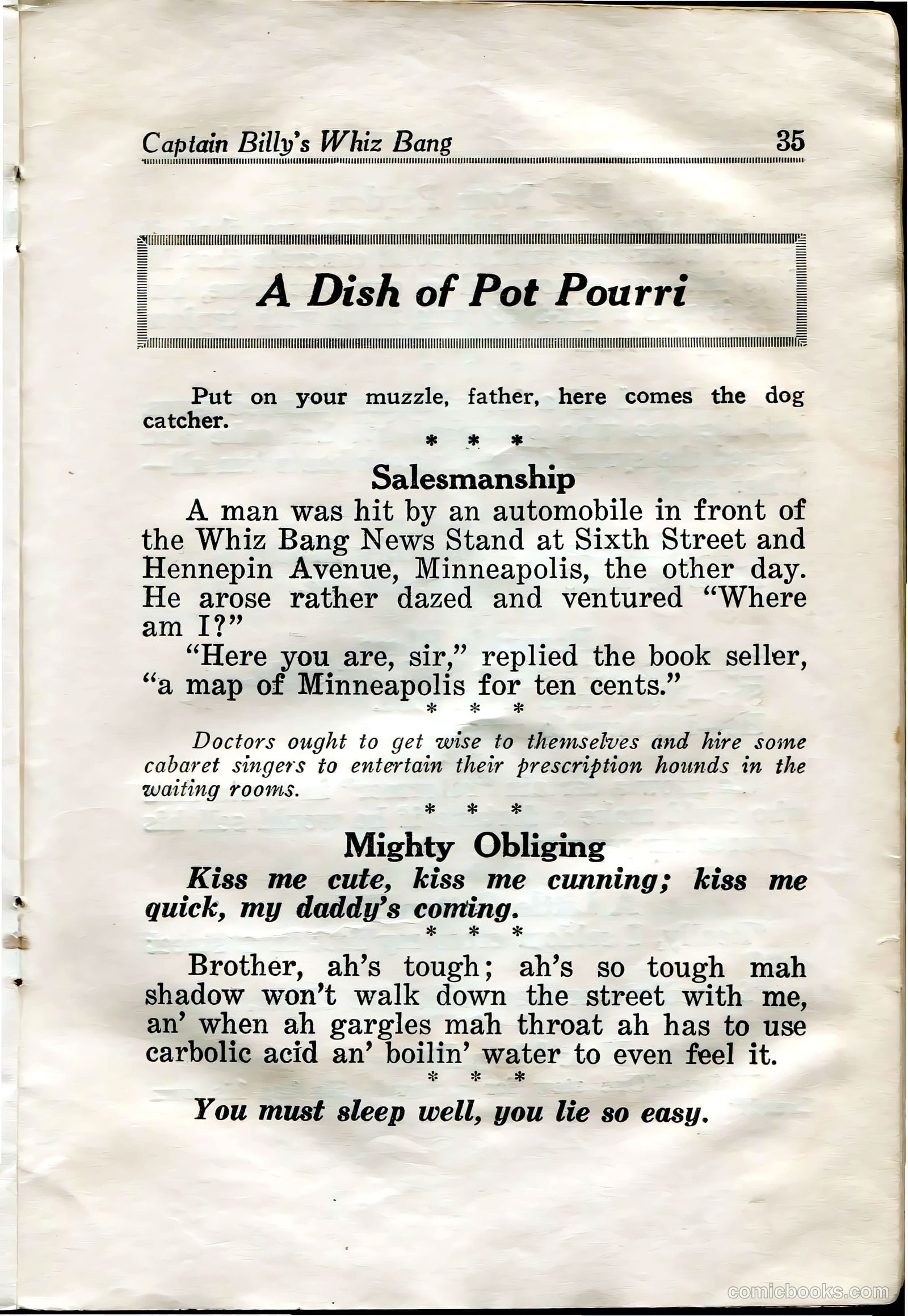 Captain Billy's Whiz Bang #31 — page 37 of 68