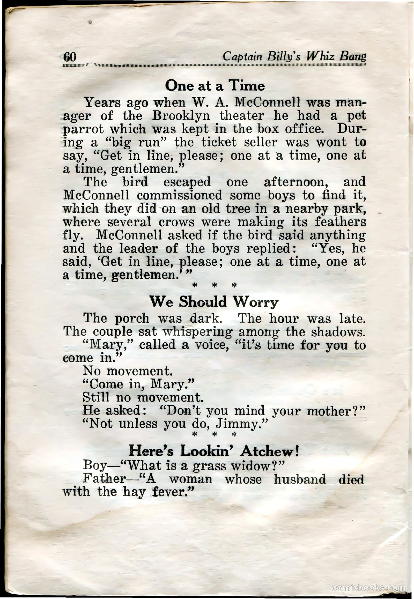 Captain Billy's Whiz Bang #31 — page 62 of 68