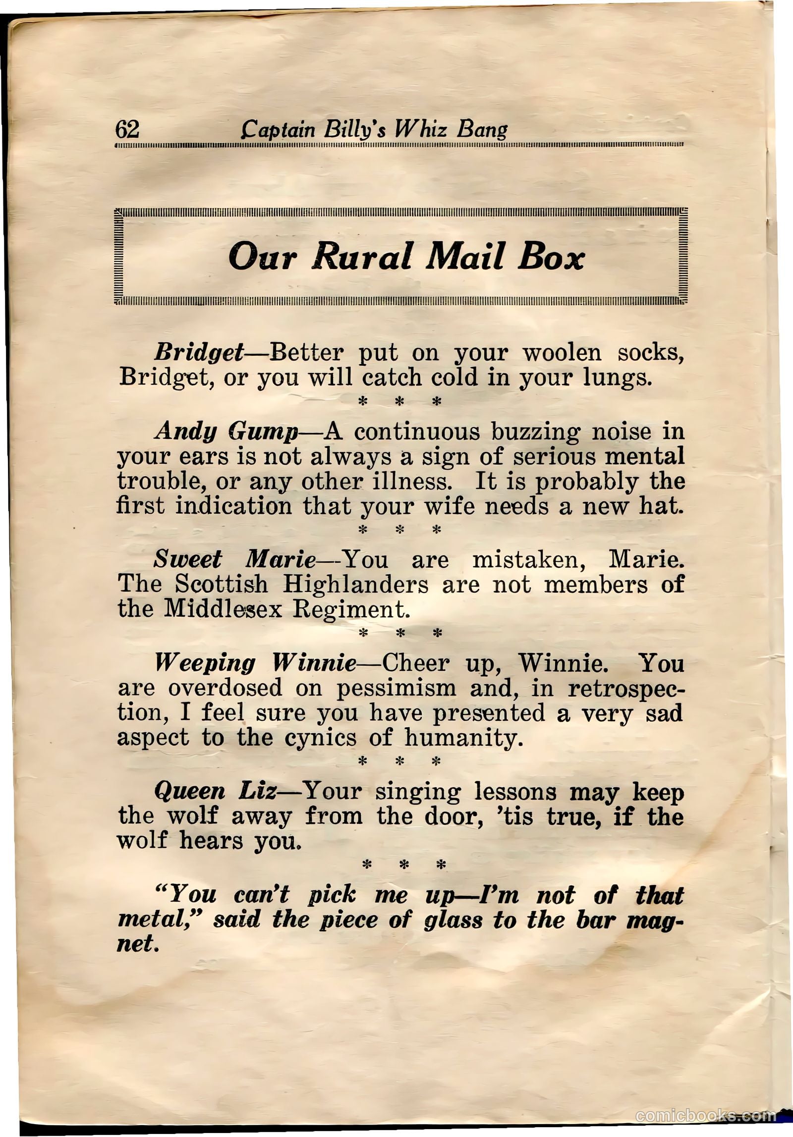 Captain Billy's Whiz Bang #31 — page 64 of 68