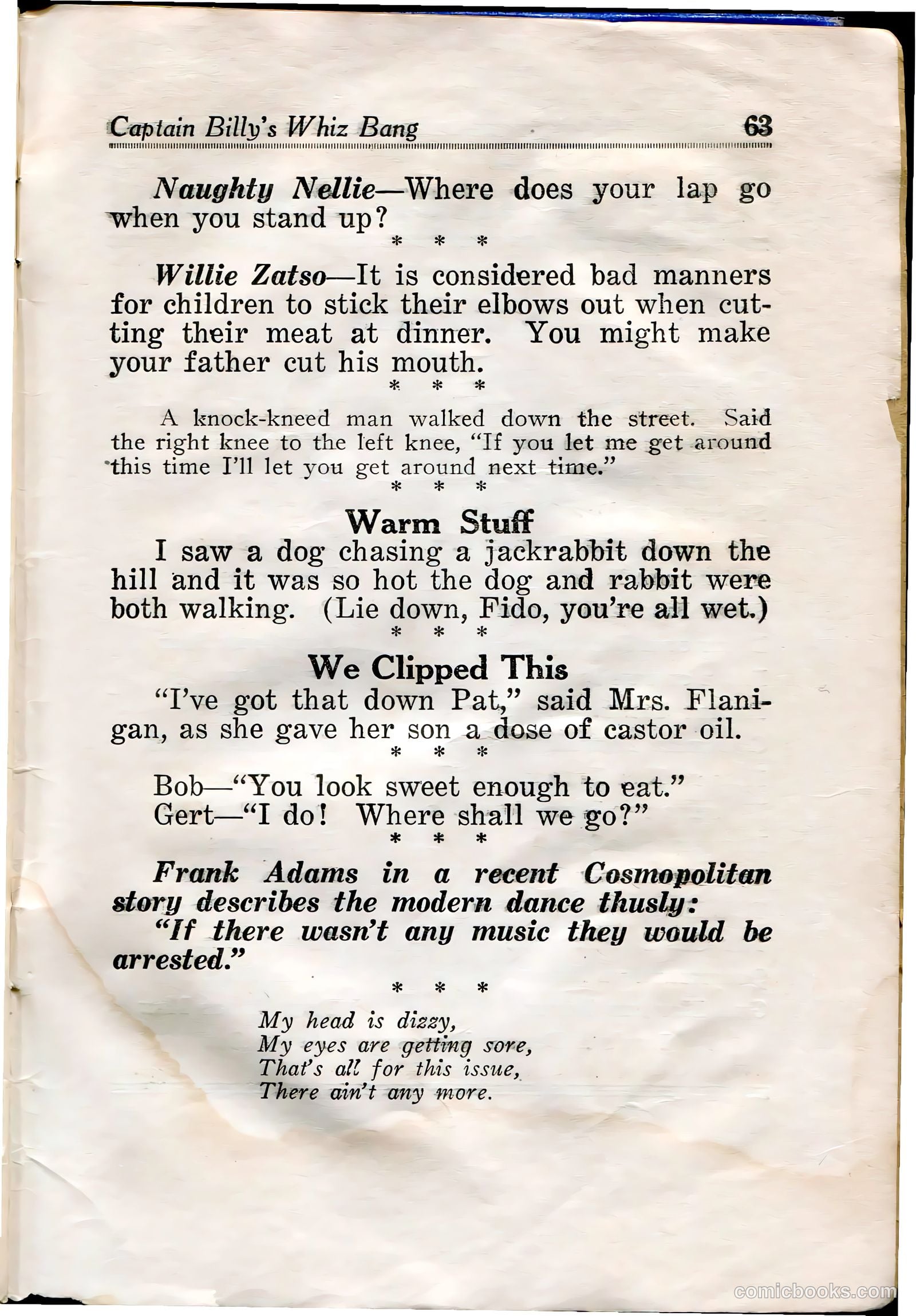 Captain Billy's Whiz Bang #31 — page 65 of 68