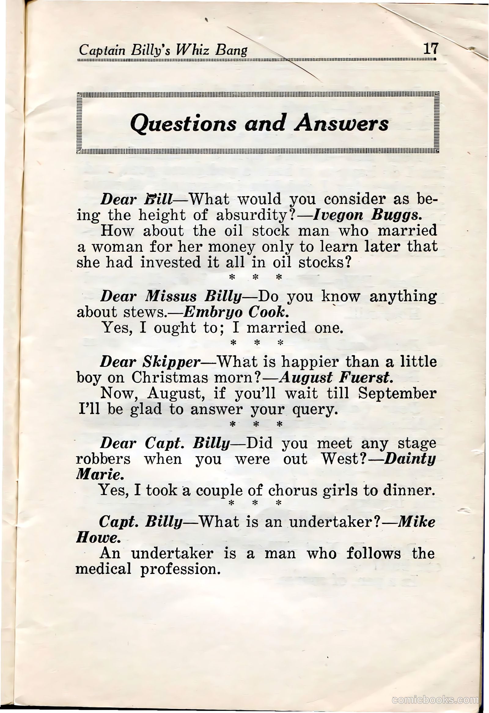 Captain Billy's Whiz Bang #33 — page 19 of 68