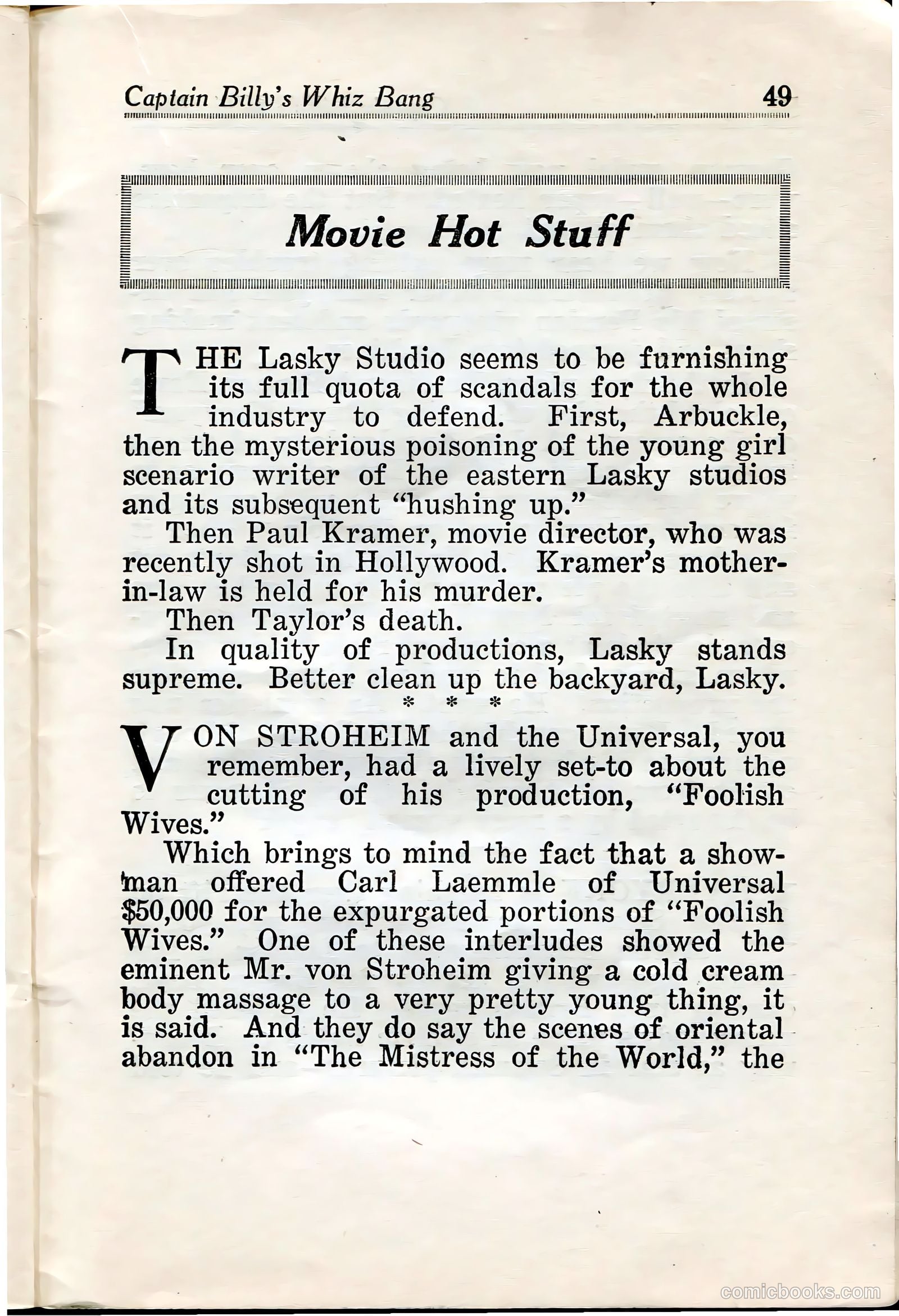 Captain Billy's Whiz Bang #33 — page 51 of 68