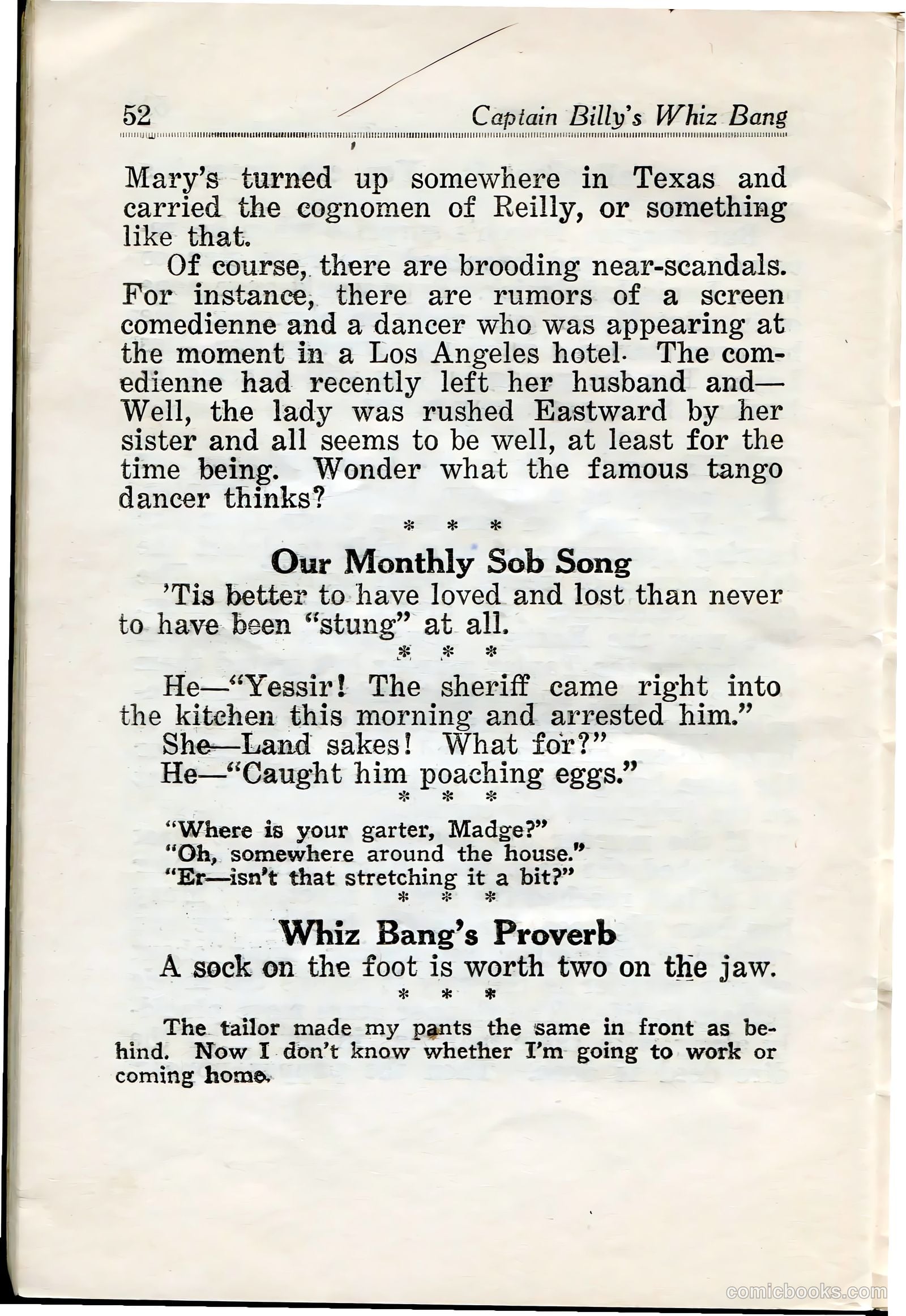 Captain Billy's Whiz Bang #33 — page 54 of 68
