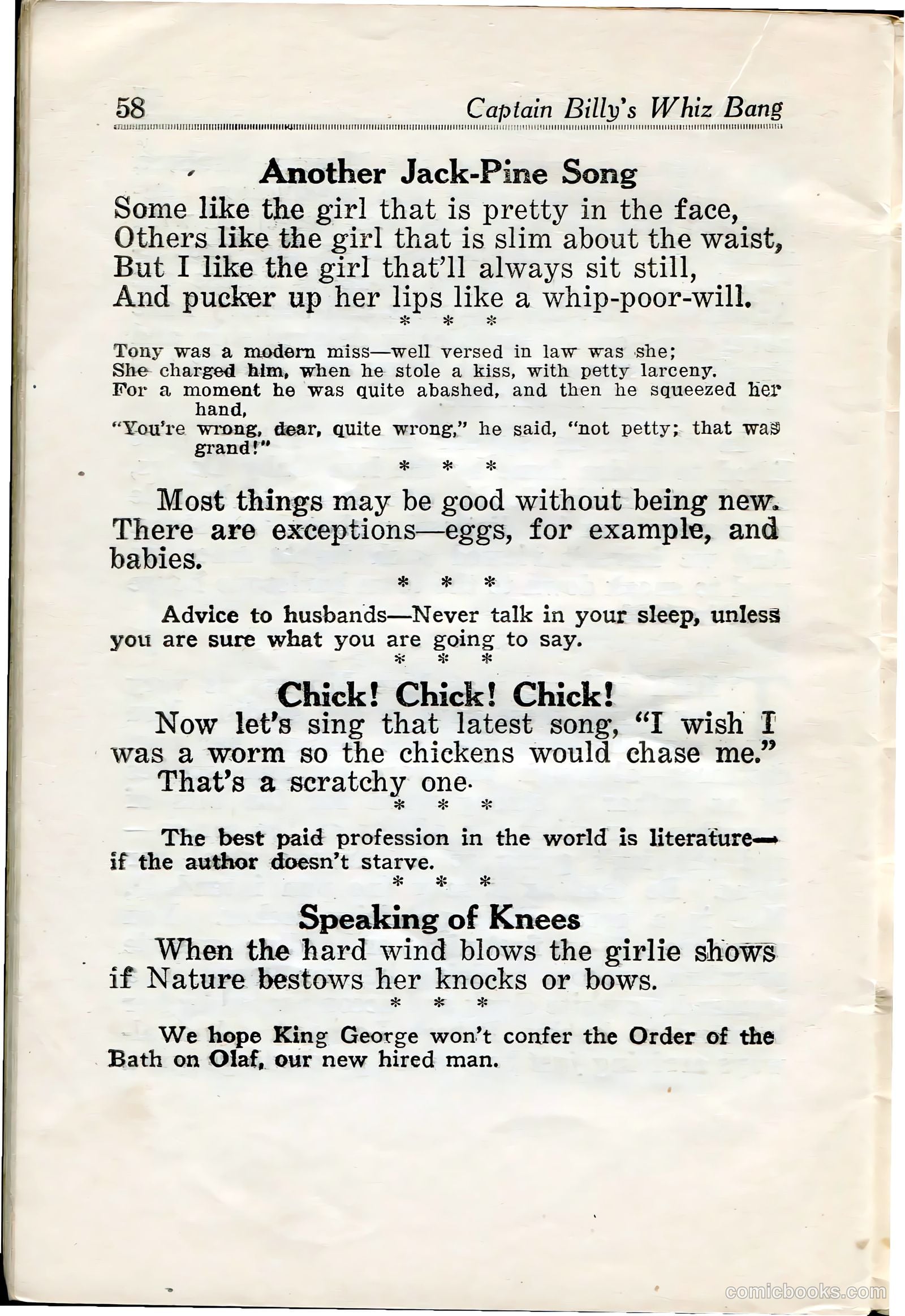 Captain Billy's Whiz Bang #33 — page 60 of 68
