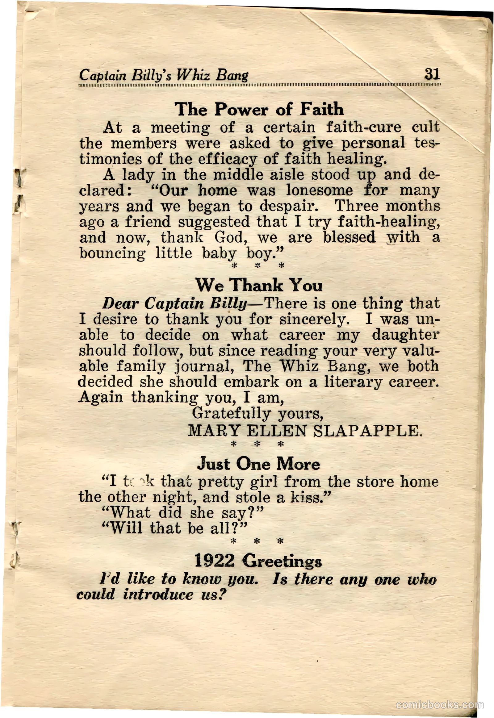 Captain Billy's Whiz Bang #34 — page 33 of 68